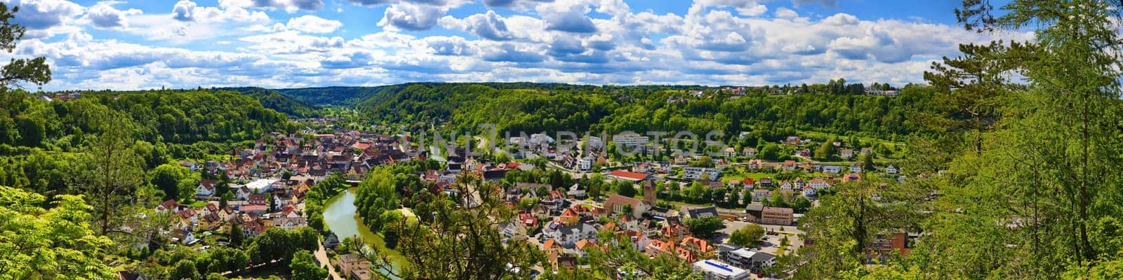 Townscape of Sulz am Neckar from above