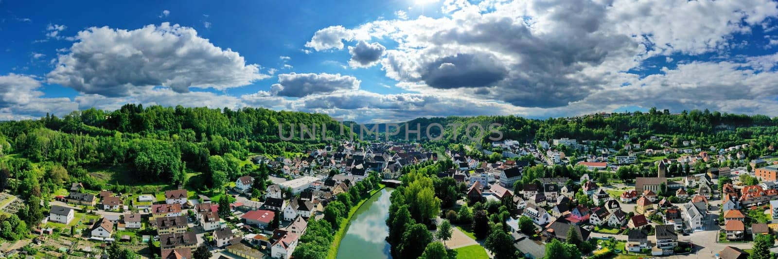Townscape of Sulz am Neckar from above