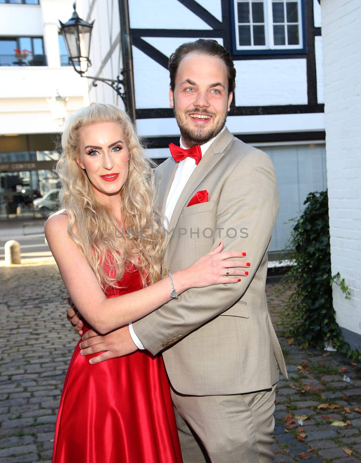 Juliane Golbs with Husband.during the  Golden Things meets Pink Carpet" pre-closing Finissage at Studio 28   Hamburg"