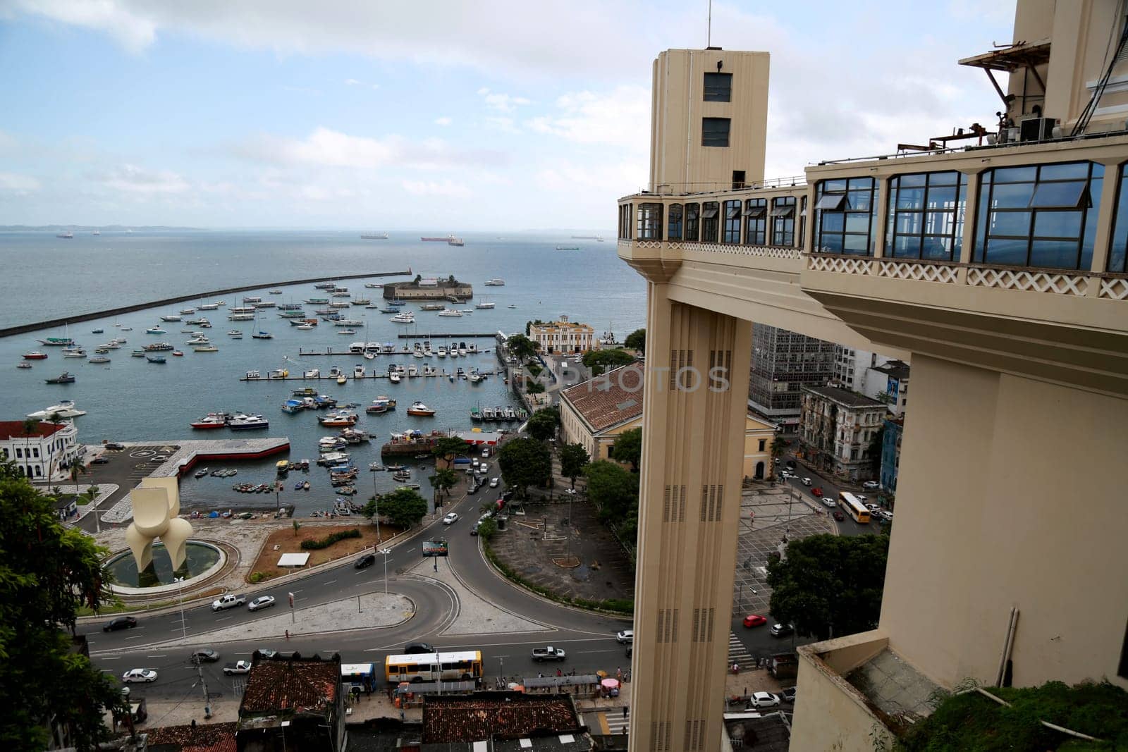 salvador, bahia / brazil - may 23, 2015: Lacerda Elevator in the Historic Center of the city of Salvador. The equipment connects the upper and lower city.