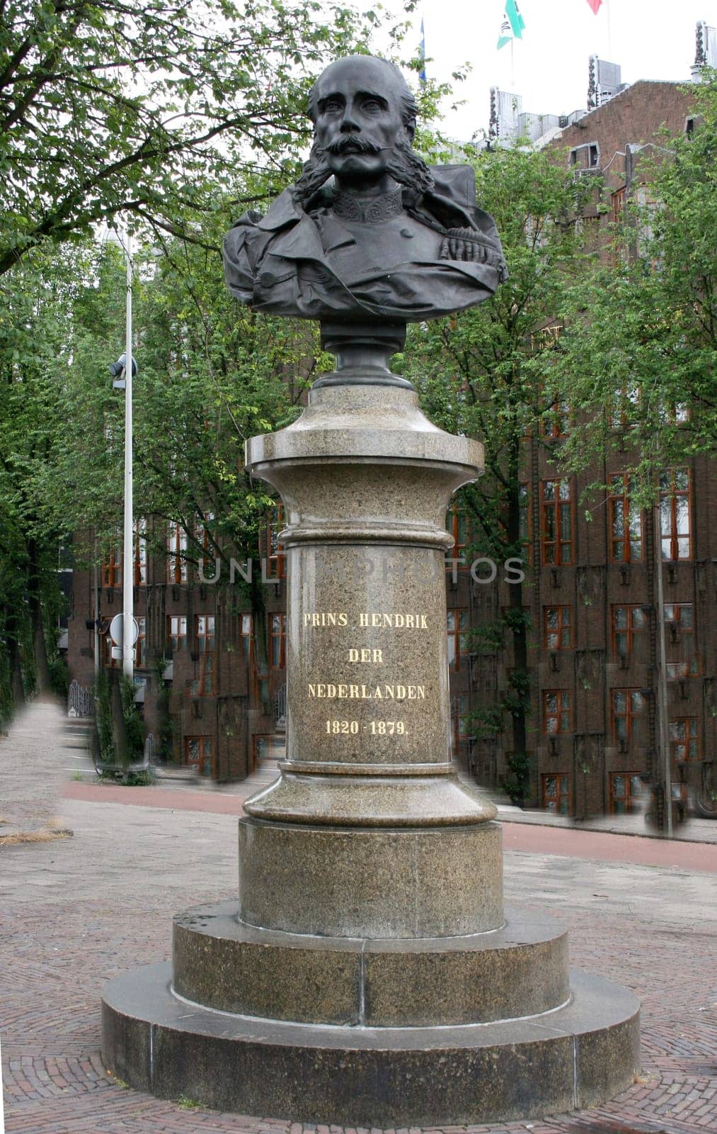 The bust of Prince Henry of the Netherlands in Amsterdam.