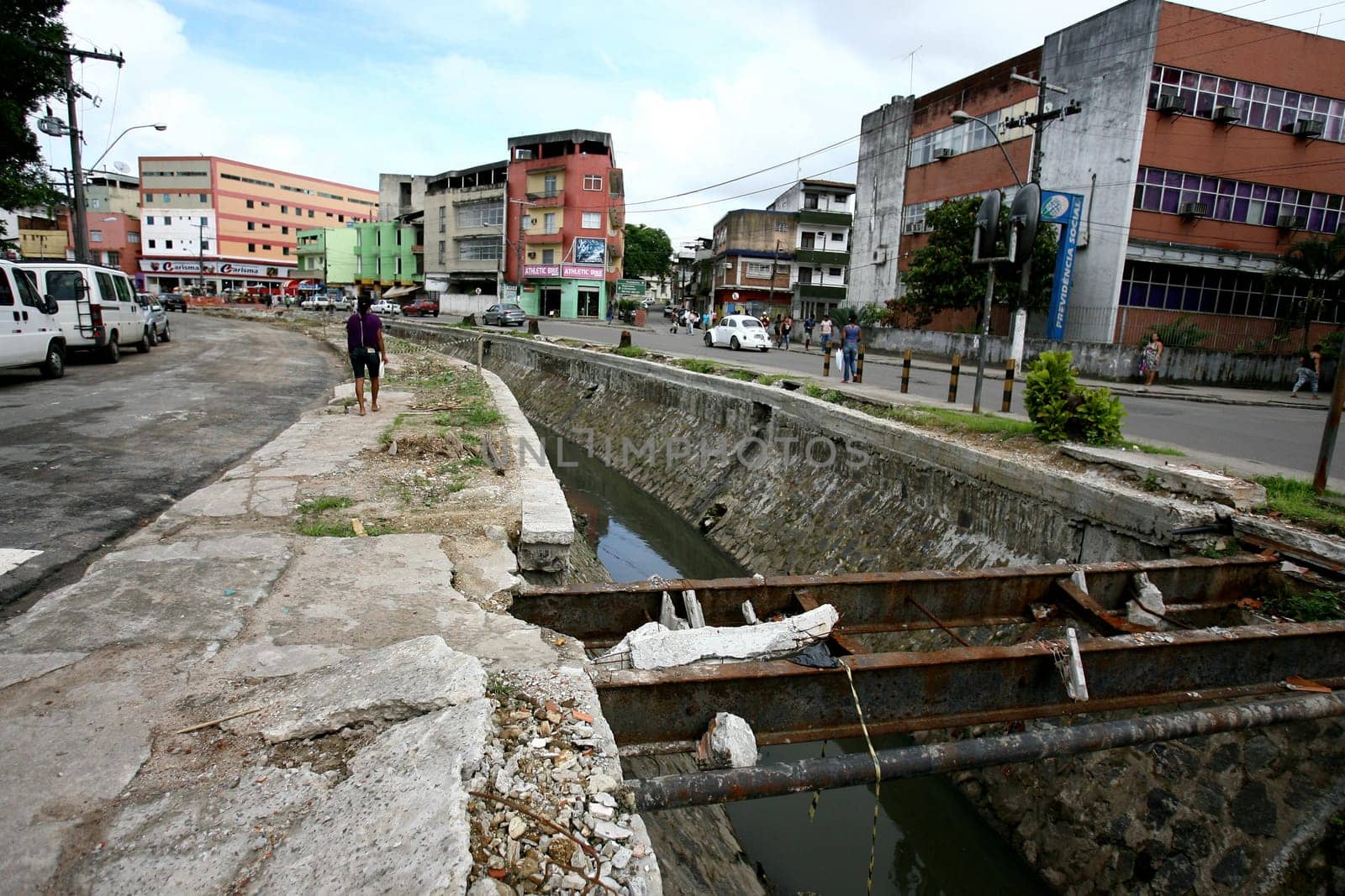 itabuna, bahia / brazil - december 7, 2011: sewage channel is seen in the city of Itabuna, in the south of Bahia.