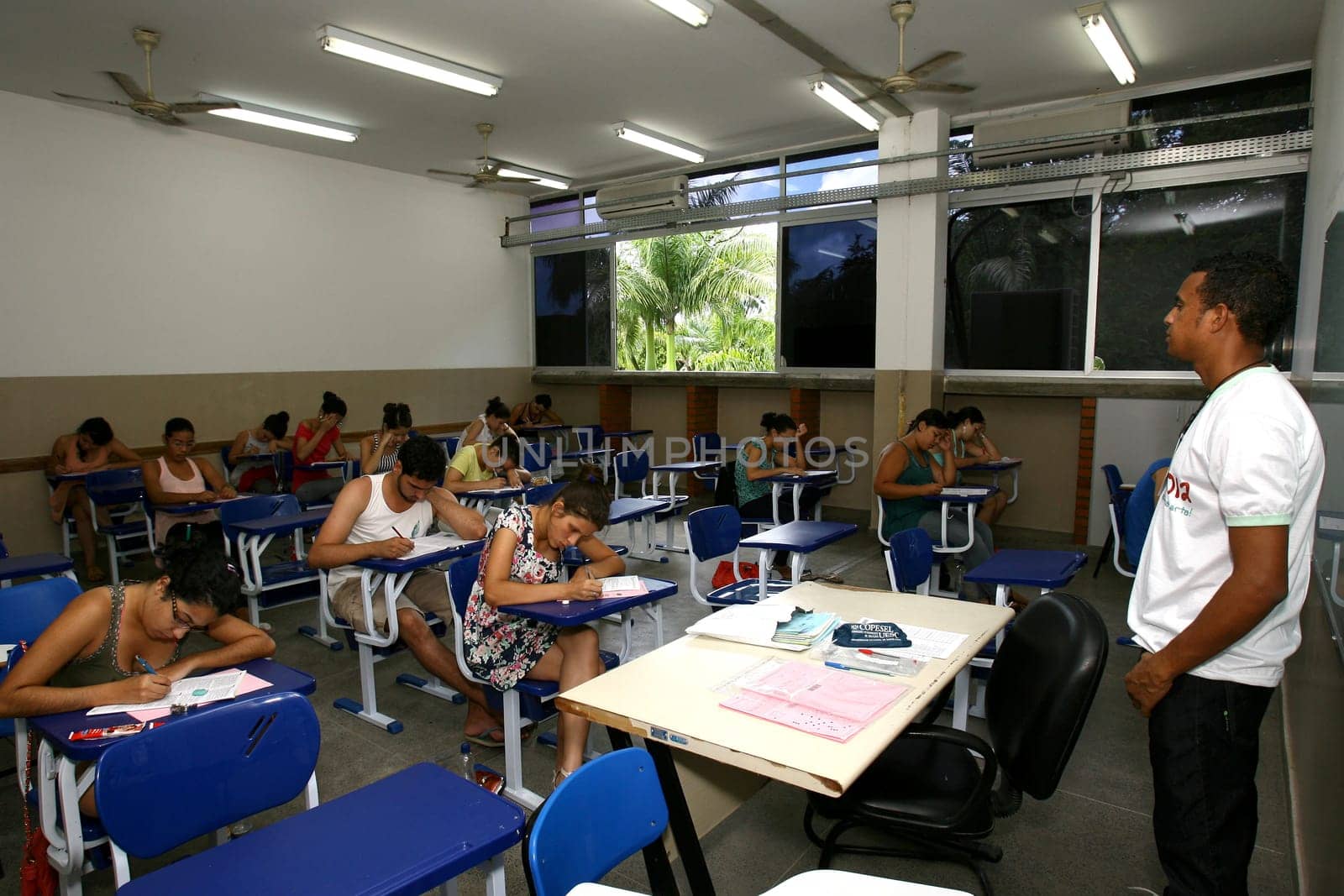 ilheus, bahia / brazil - january 10, 2012: students are seen during entrance exams at the State University of Santa Cruz (Uesc), in the city of Ilheus, in the south of Bahia.