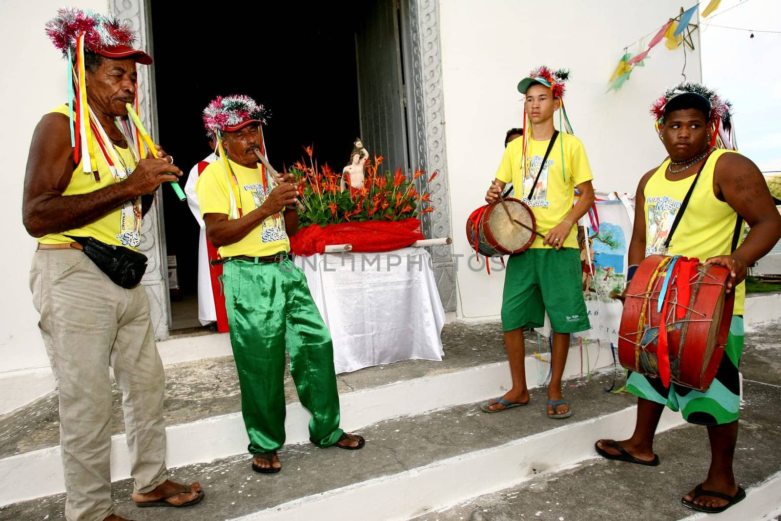 ilheus, bahia / brazil - january 8, 2012: members of a pifano band are seen during a performance in the city of Ilheus, in southern Bahia.