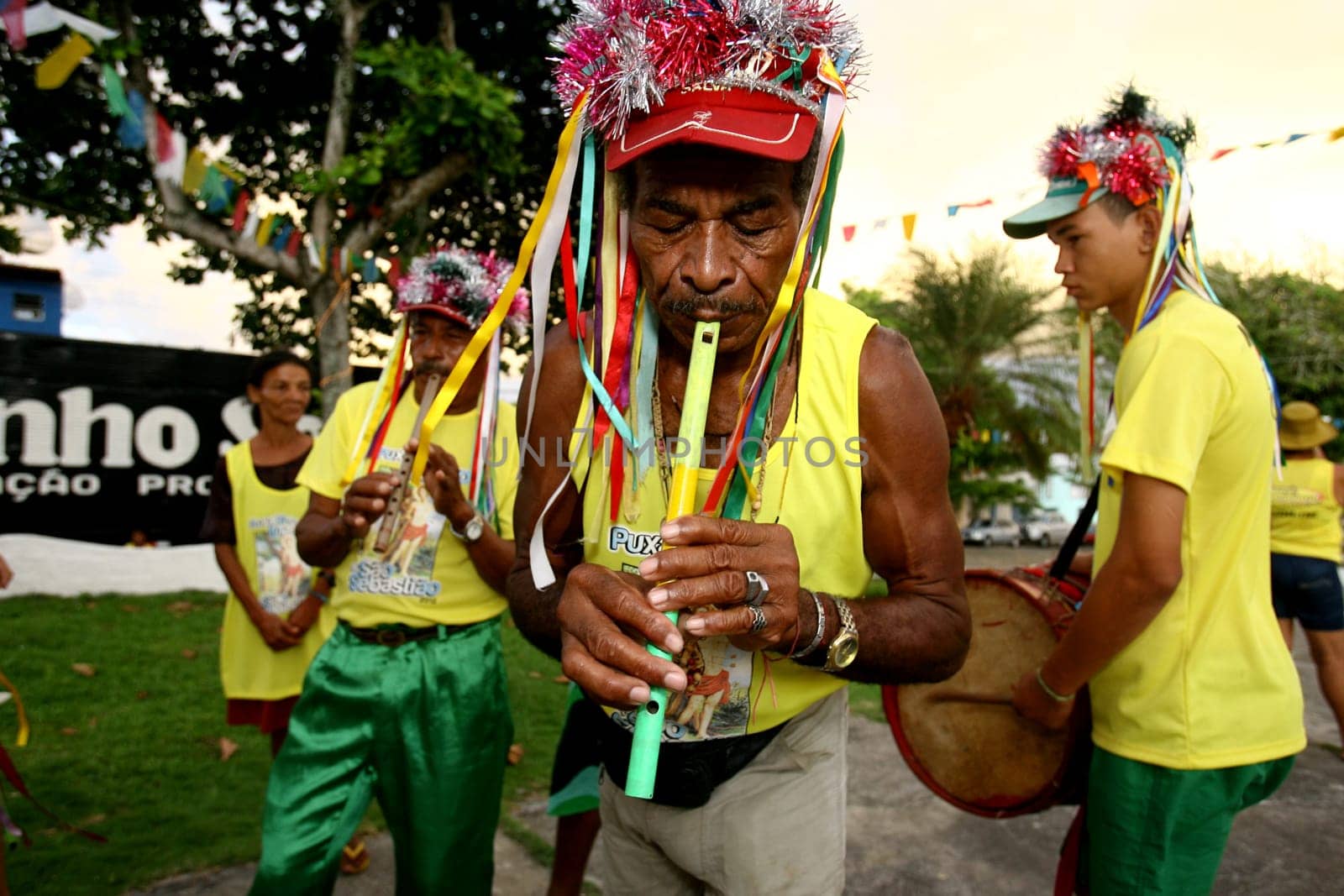 ilheus, bahia / brazil - january 8, 2012: members of a pifano band are seen during a performance in the city of Ilheus, in southern Bahia.