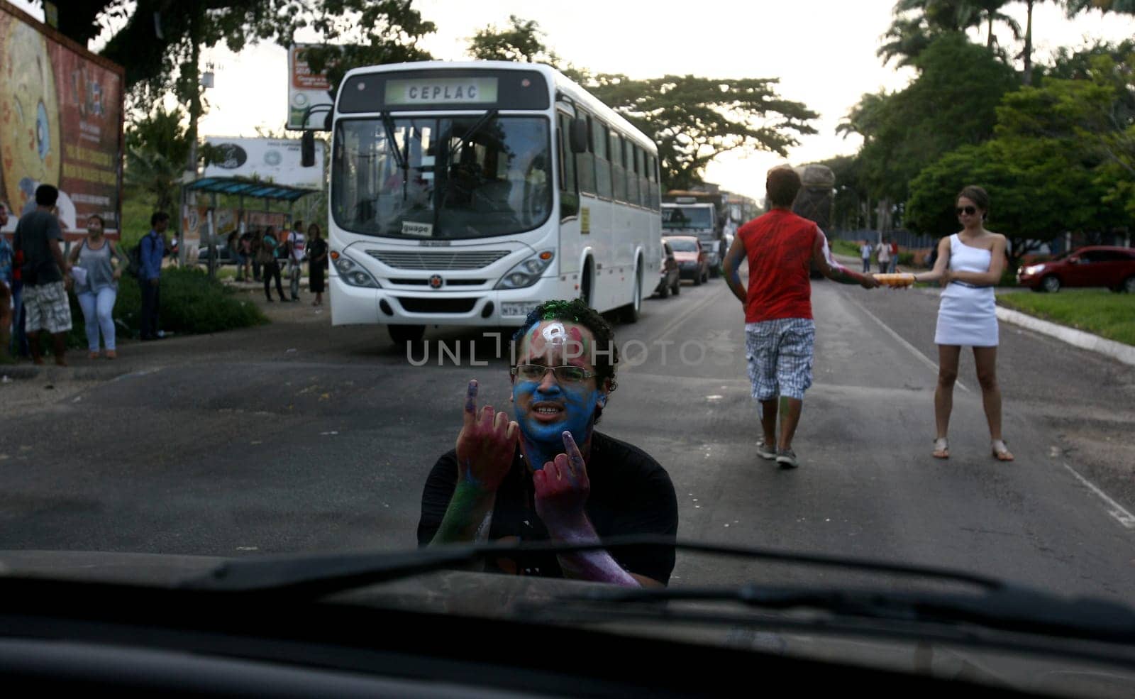 ilheus, bahia / brazil - march 23, 2012: university students participate in a prank of freshmen at the Universidade Estadual Santa Cruz (Uesc) in the city of Ilheus, in the south of Bahia.