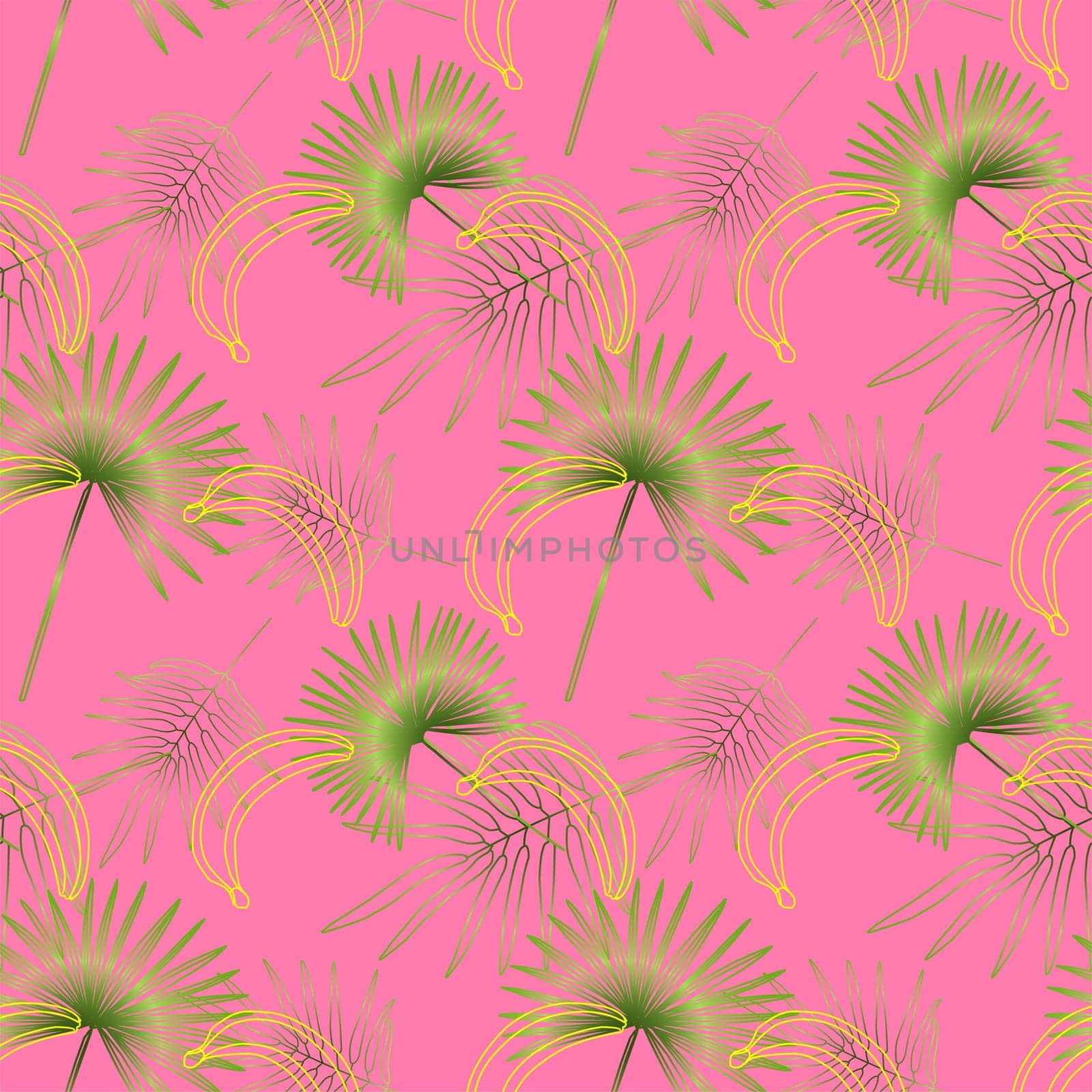 Summer print of exotic plants jungle tropical leaves, pattern, seamless floral vector on a light background.Nature wallpaper. Trendy modern pattern. Fabric and textile design. Print for bed linen.