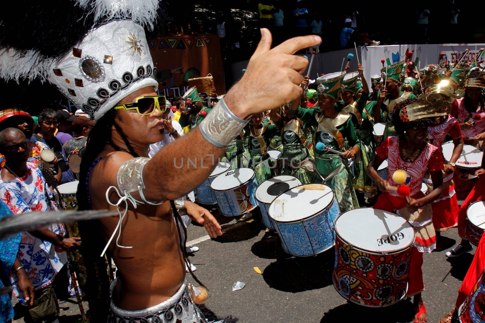 salvador, bahia / brazil - february 10, 2013: the singer Carlinhos Brown is seen during a performance at the carnival trawler in the city of Salvador.