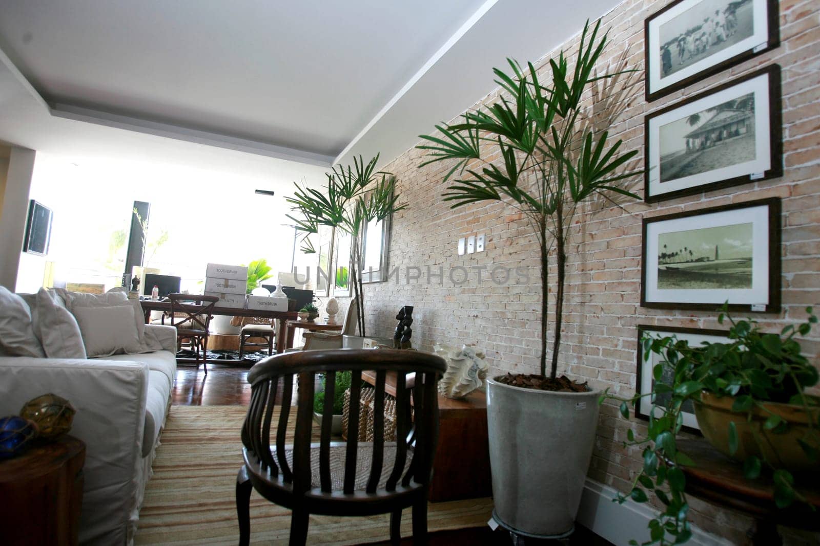 salvador, bahia / brazil - december 26, 2014: Decorated environment for a living room in a beach house. The place is on display in the city of Salvador...