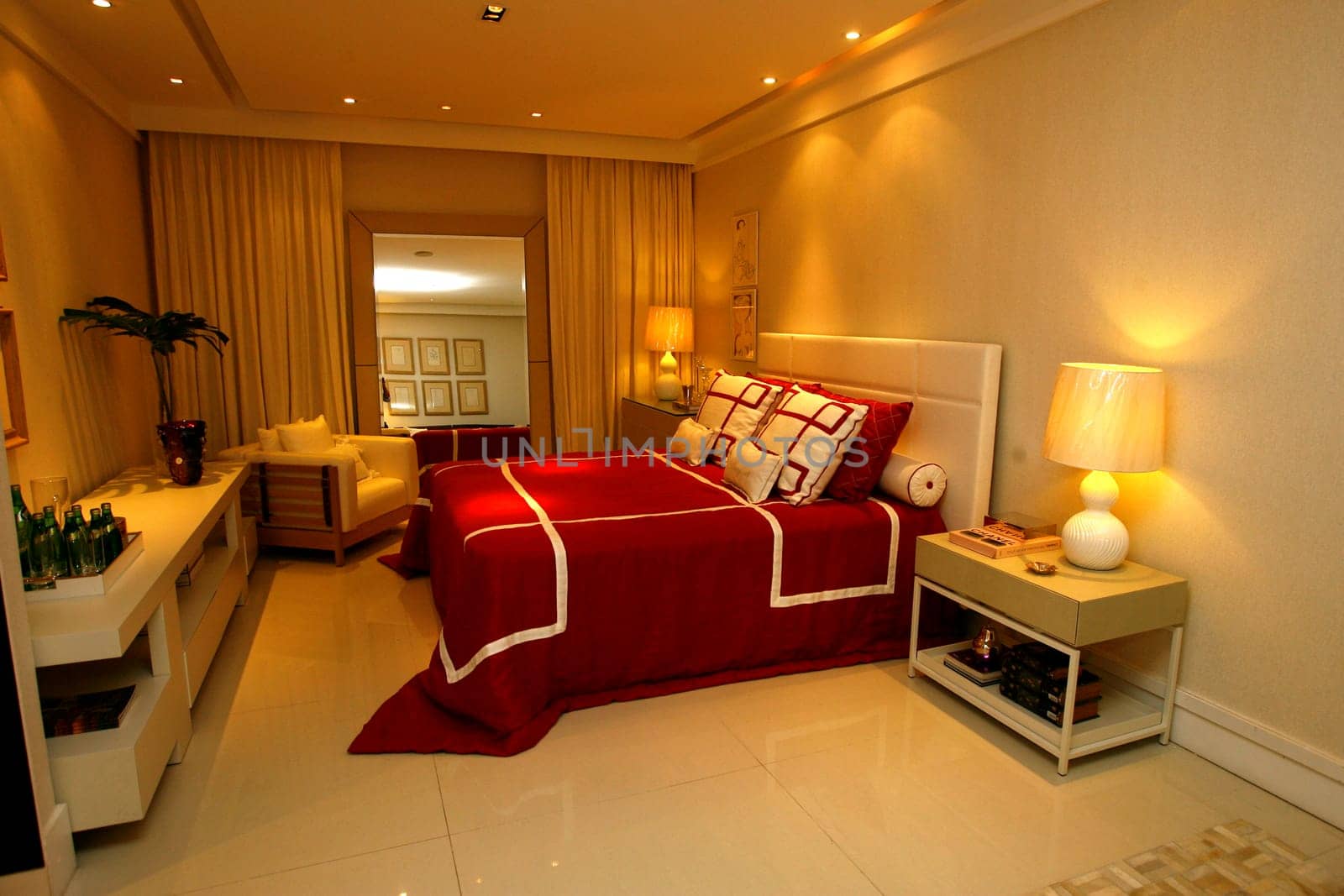 salvador, bahia / brazil - october 8, 2014: view of a double bedroom in an apartment in the city of Salvador.