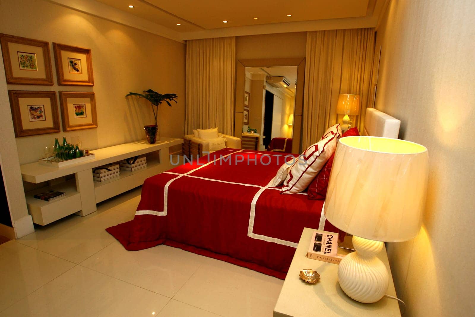 salvador, bahia / brazil - october 8, 2014: view of a double bedroom in an apartment in the city of Salvador.