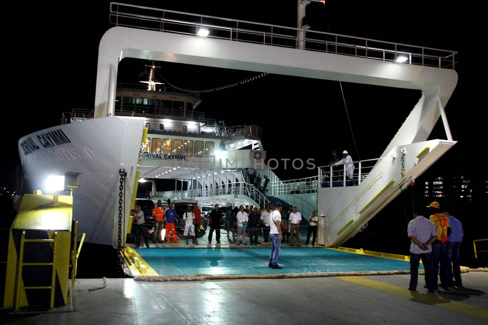 salvador, bahia / brazil - october 1, 2014: passengers disembark from the Dorival Caymmi Ferry Boat, a vessel that crosses the Baía de Todos os Santos from Salvador to Ilha de Itaparica..