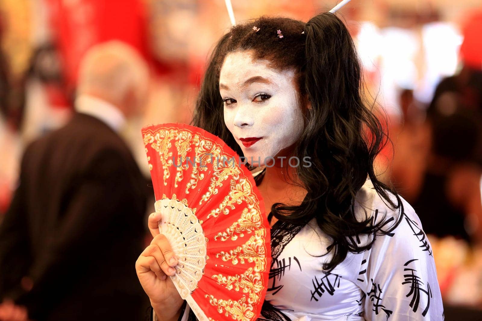 salvador, bahia / brazil - august 27, 2016: people are seen in store stand during japanese culture party at Parque de Exposicoes in the city of Salvador.