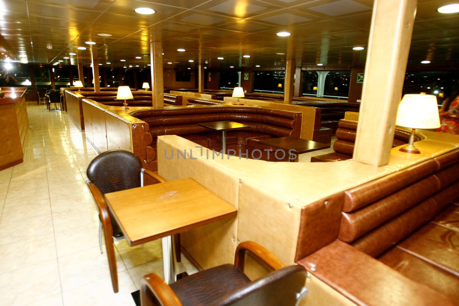 salvador, bahia / brazil - october 1, 2014: Passenger cabin of the Dorival Caymmi Ferry Boat, vessel that crosses the Baia de Todos os Santos from Salvador to Ilha de Itaparica..