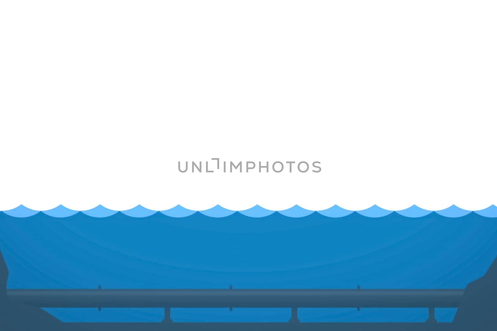 Scheme of an underwater gas pipeline in the sea on the bottom. Transportation of gas.