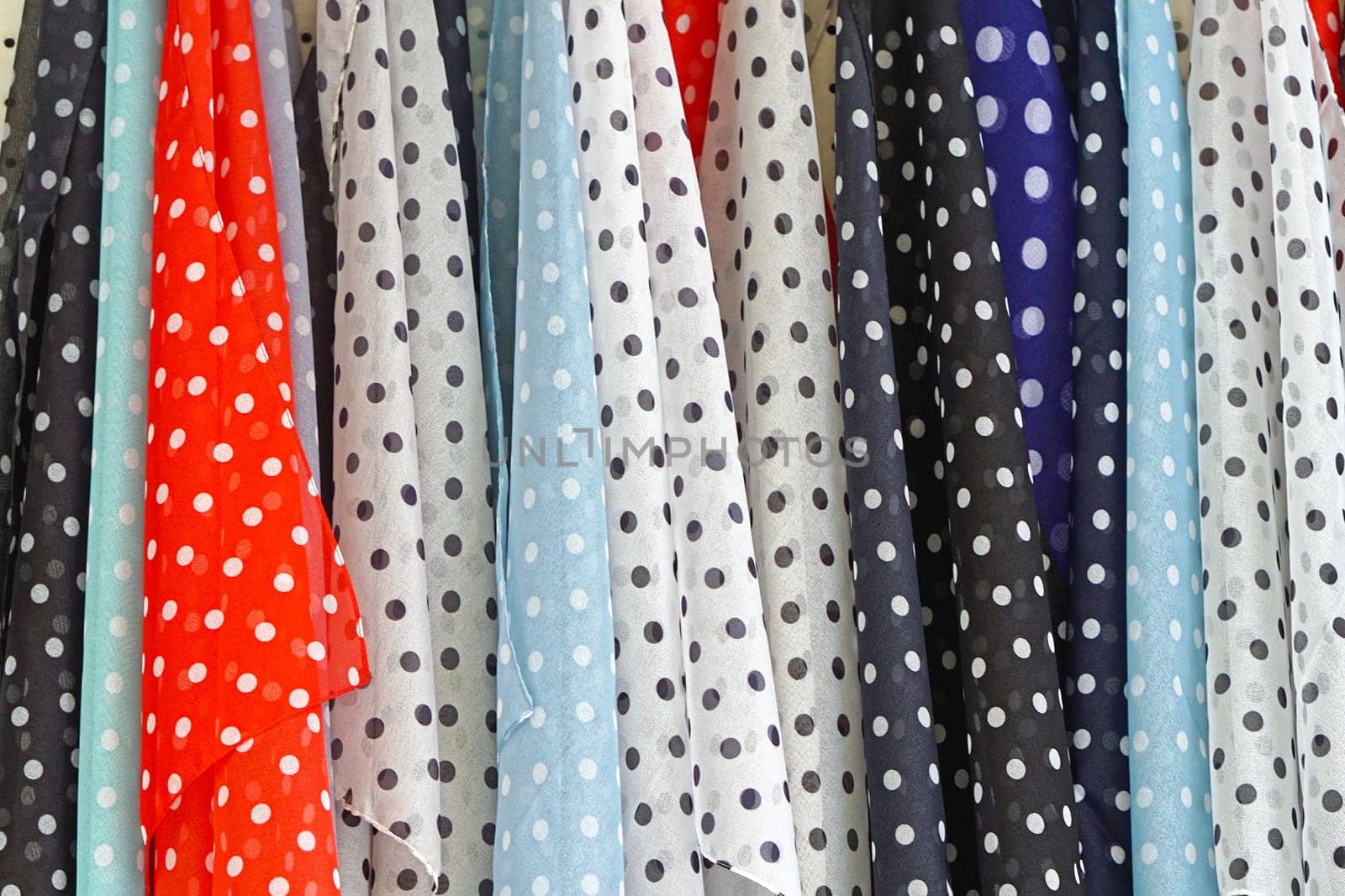 Various color dot polka textile fabric