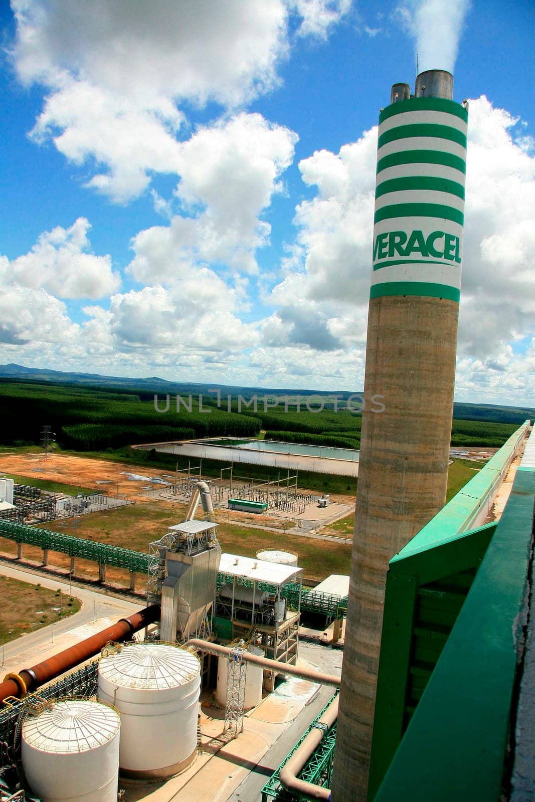 eunapolis, bahia / brazil - april 1, 2009: view of the Veracel Celulose factory in the city of Eunapolis, in the south of Bahia.