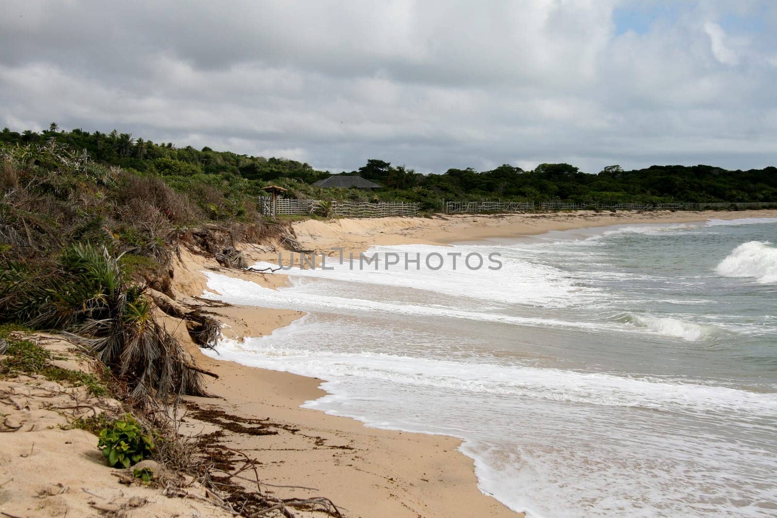 porto seguro, bahia / brazil - january 15, 2008: Deserted beach in the district of Trancoso in the city of Porto Seguro, in the south of Bahia.