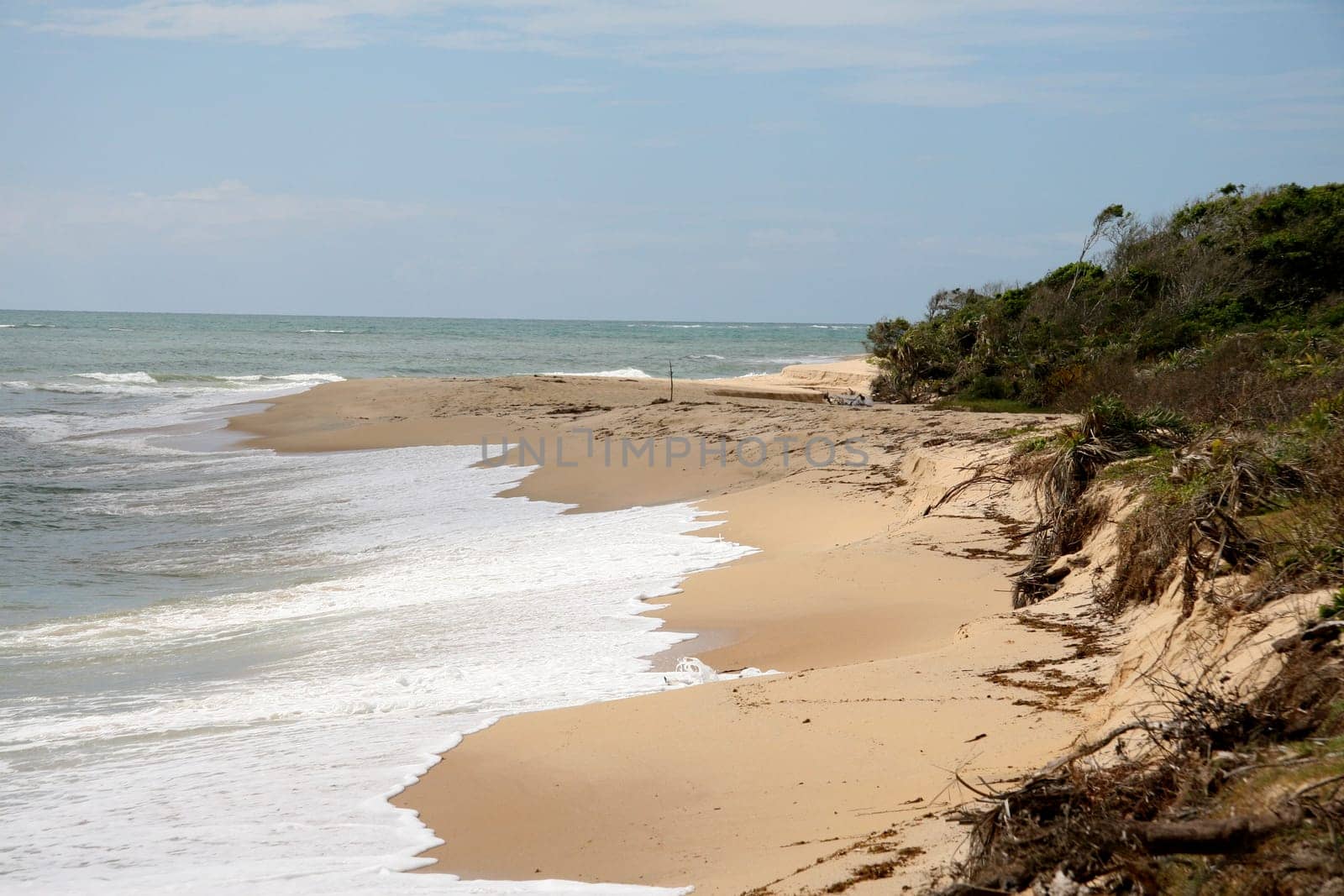 porto seguro, bahia / brazil - january 15, 2008: Deserted beach in the district of Trancoso in the city of Porto Seguro, in the south of Bahia.