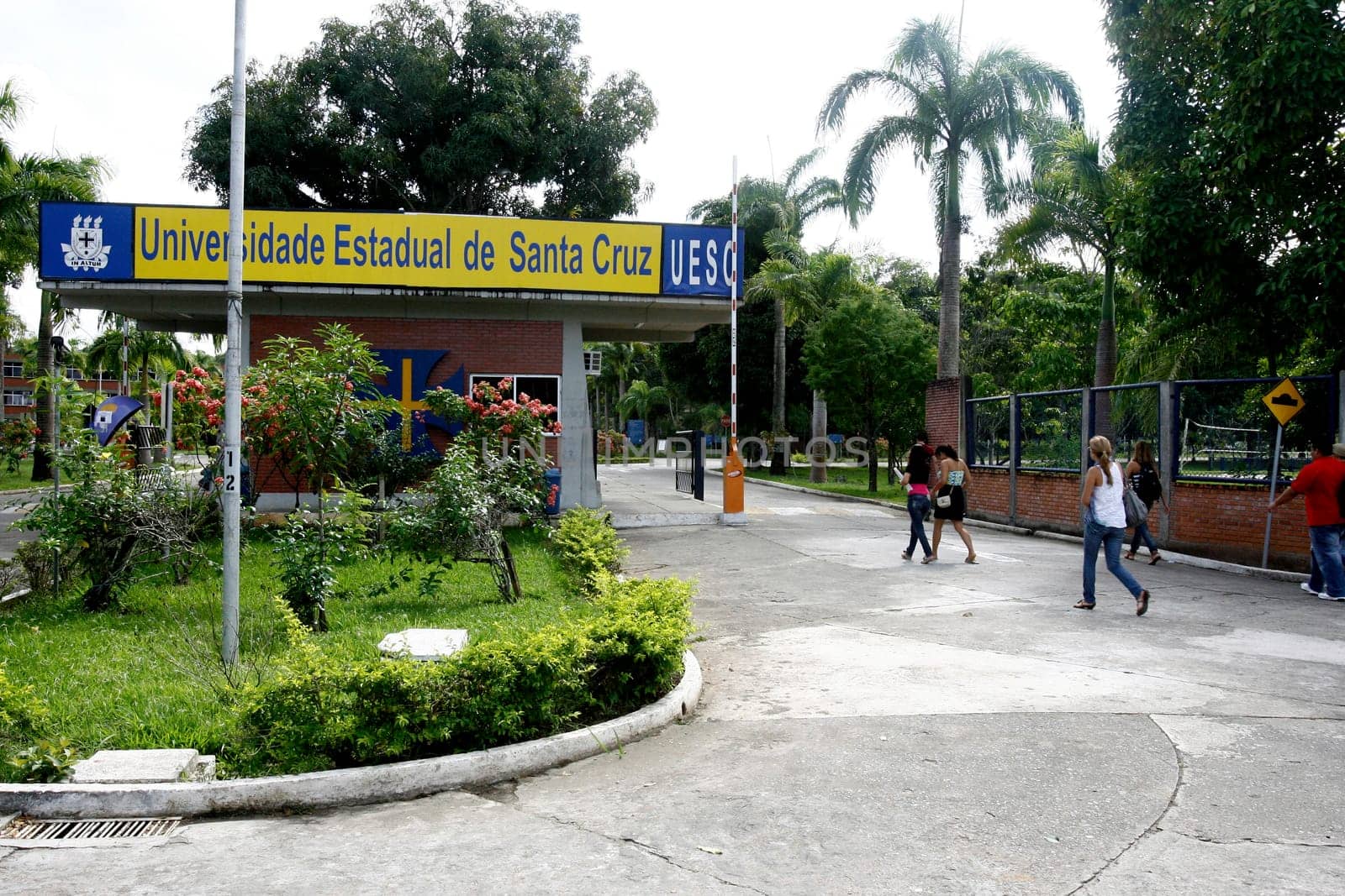 ilheus, bahia / brazil - june 3, 2011: entrance gate of Santa Cruz State University (UESC) in the city of Ilhues, in the south of Bahia.