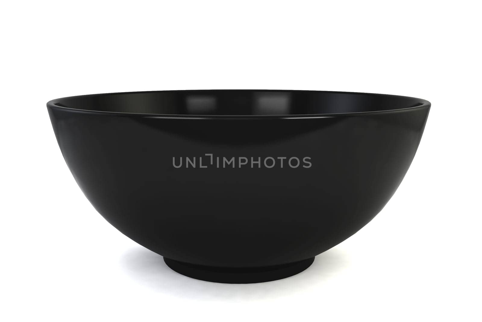 Empty bowl. 3d illustration isolated on white background