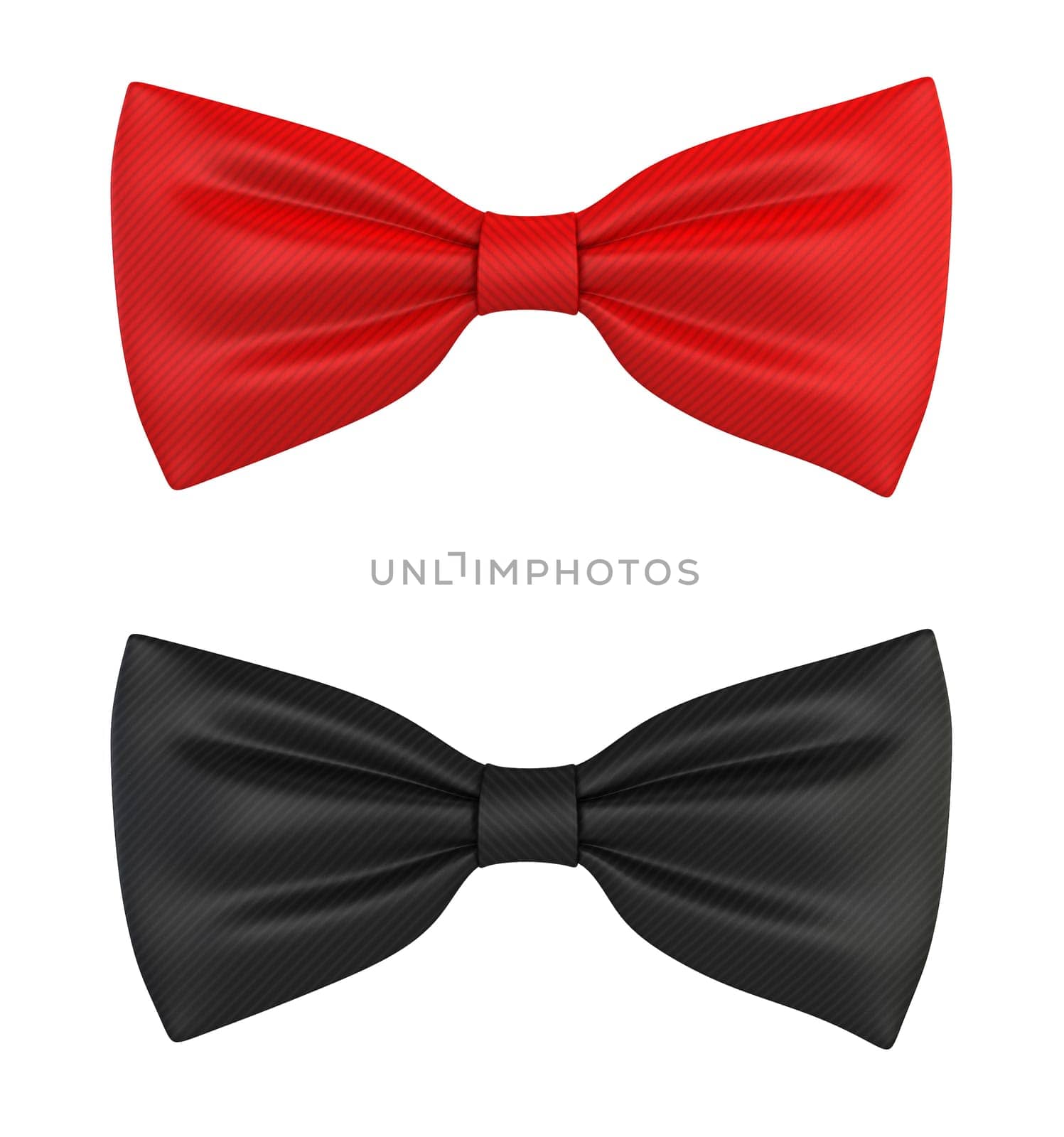 Bow ties. 3d illustration isolated on white background