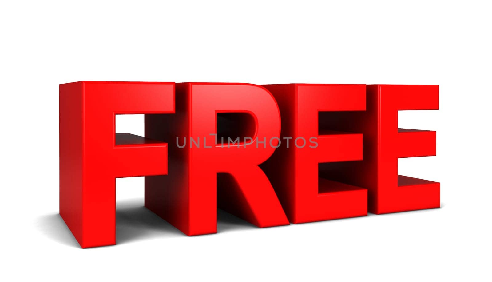 Free text. 3d illustration isolated on white background