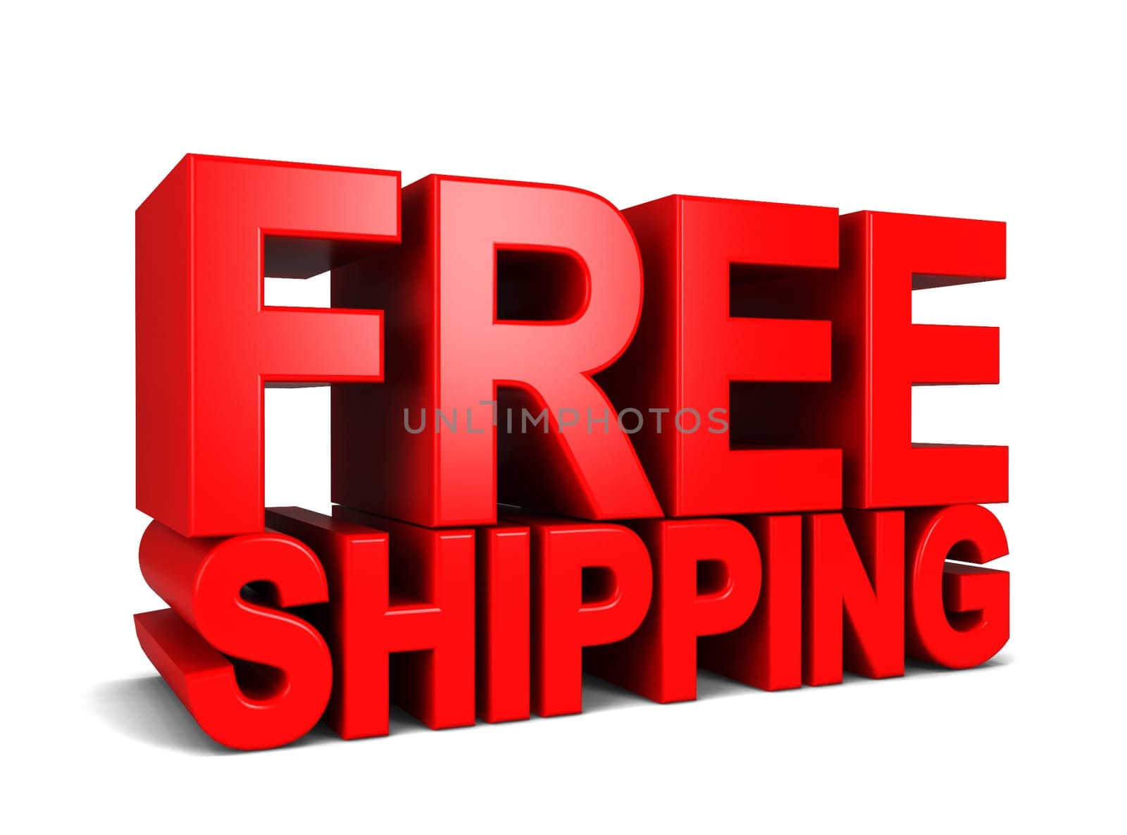 Free shipping. 3d illustration isolated on white background