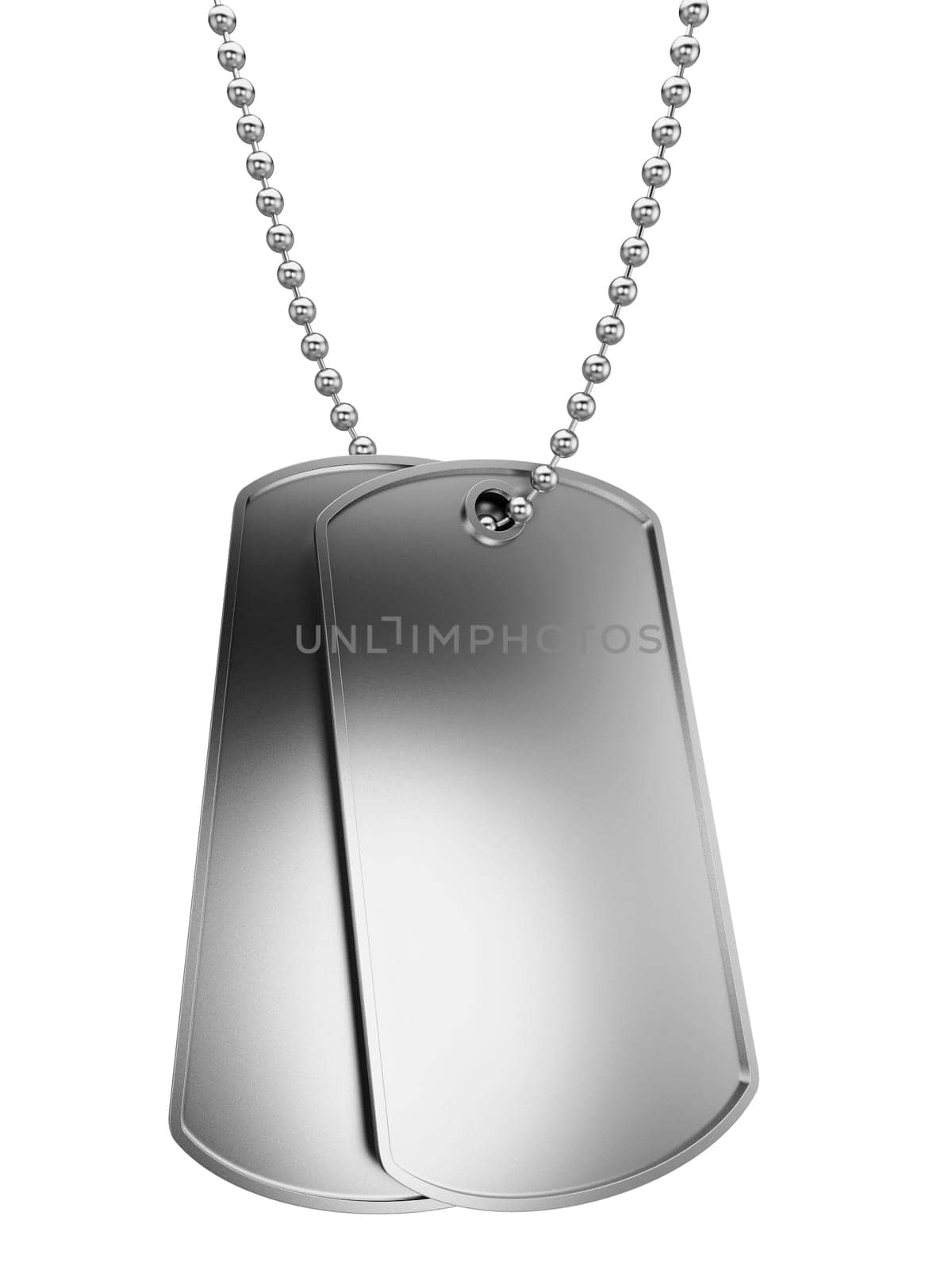 Metal tags. 3d illustration isolated on white background