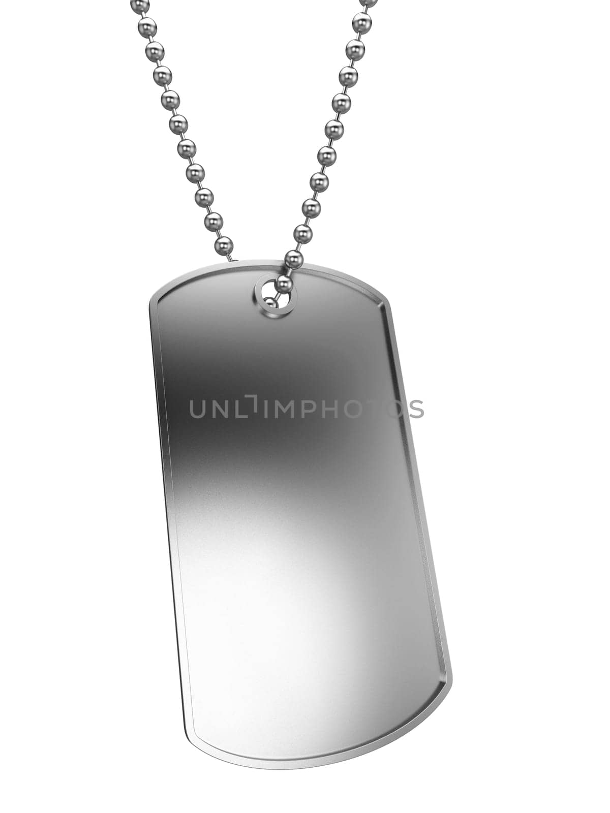 Metal tag. 3d illustration isolated on white background
