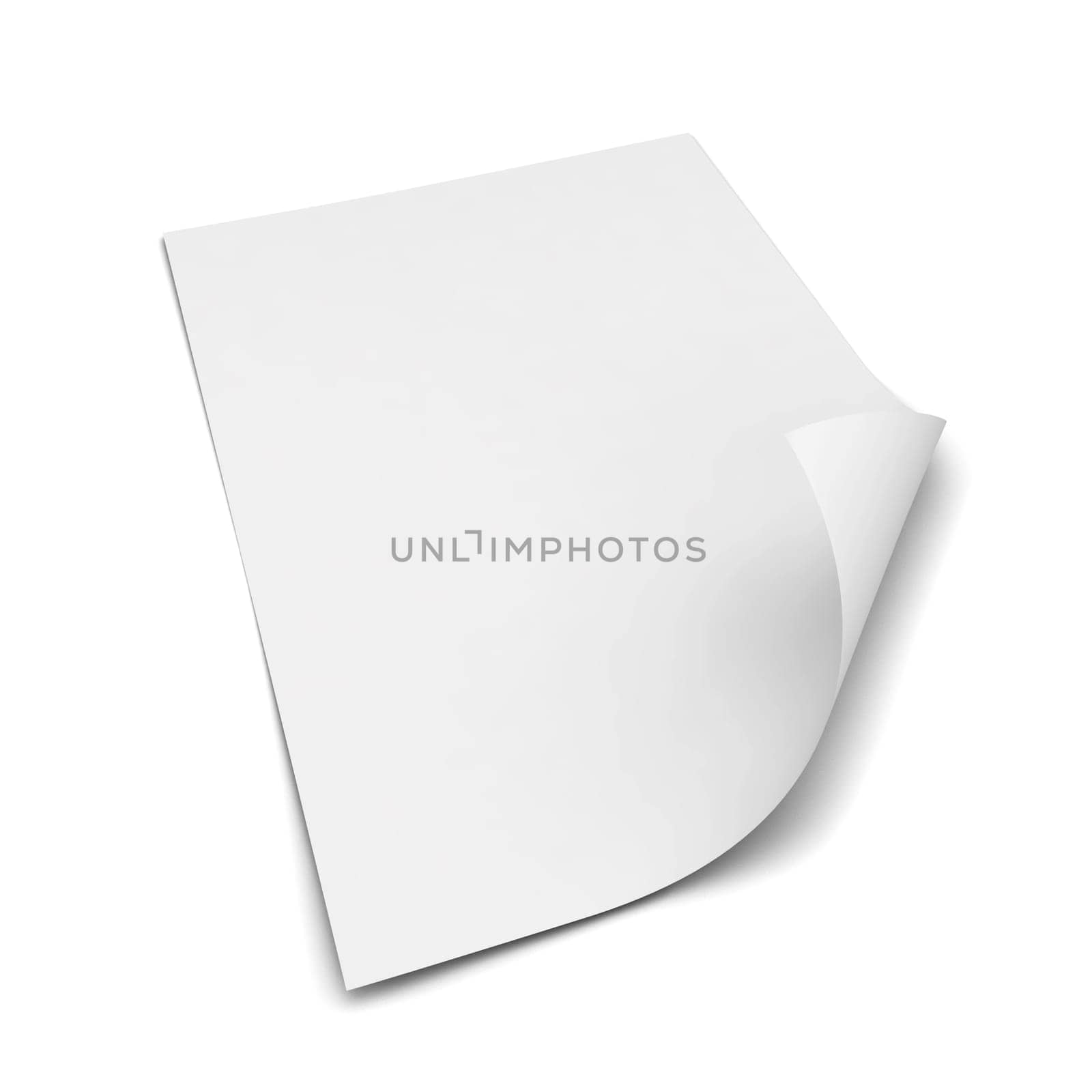 Sheet of a4 paper. 3d illustration isolated on white background