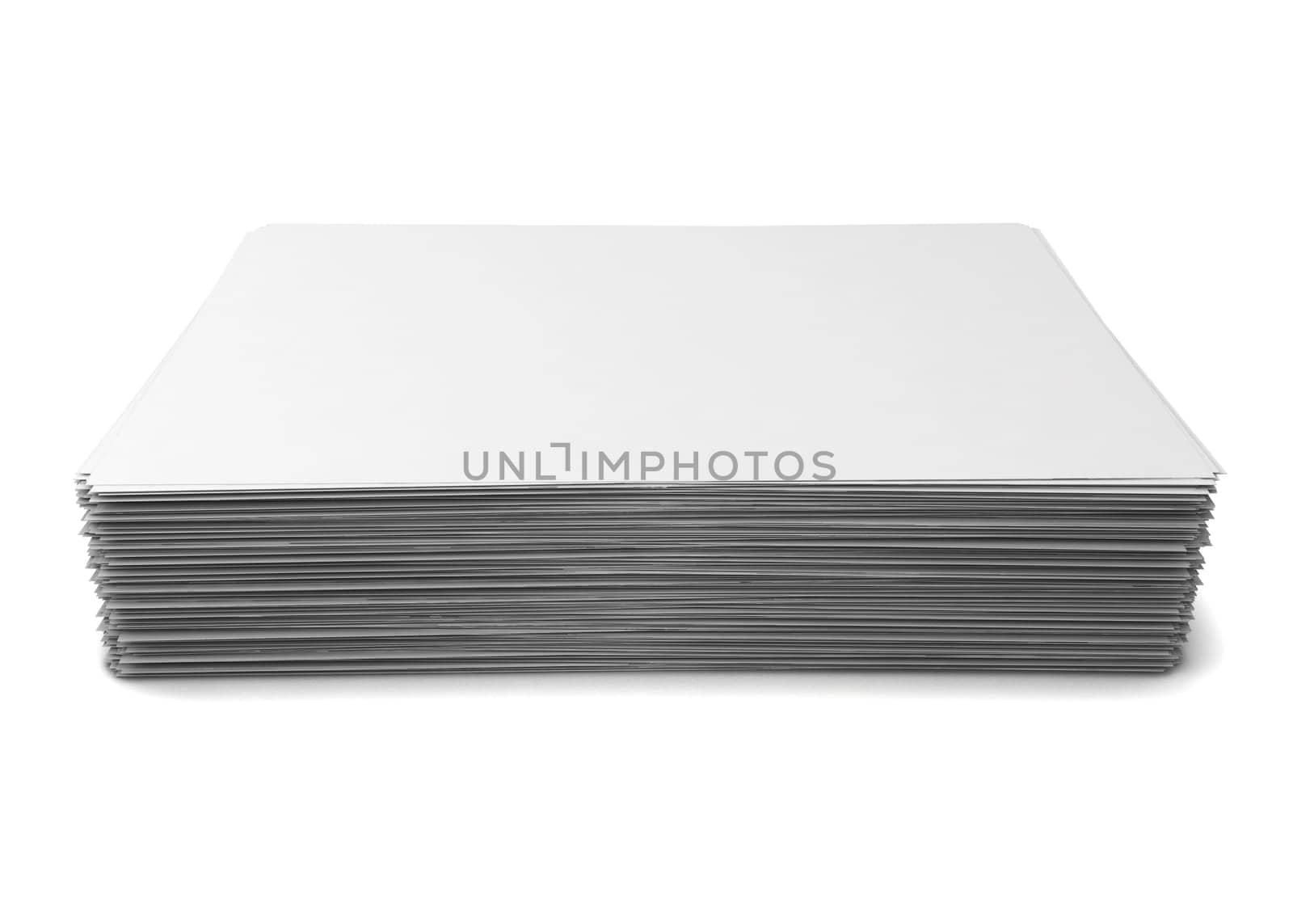 Paper stack. 3d illustration isolated on white background