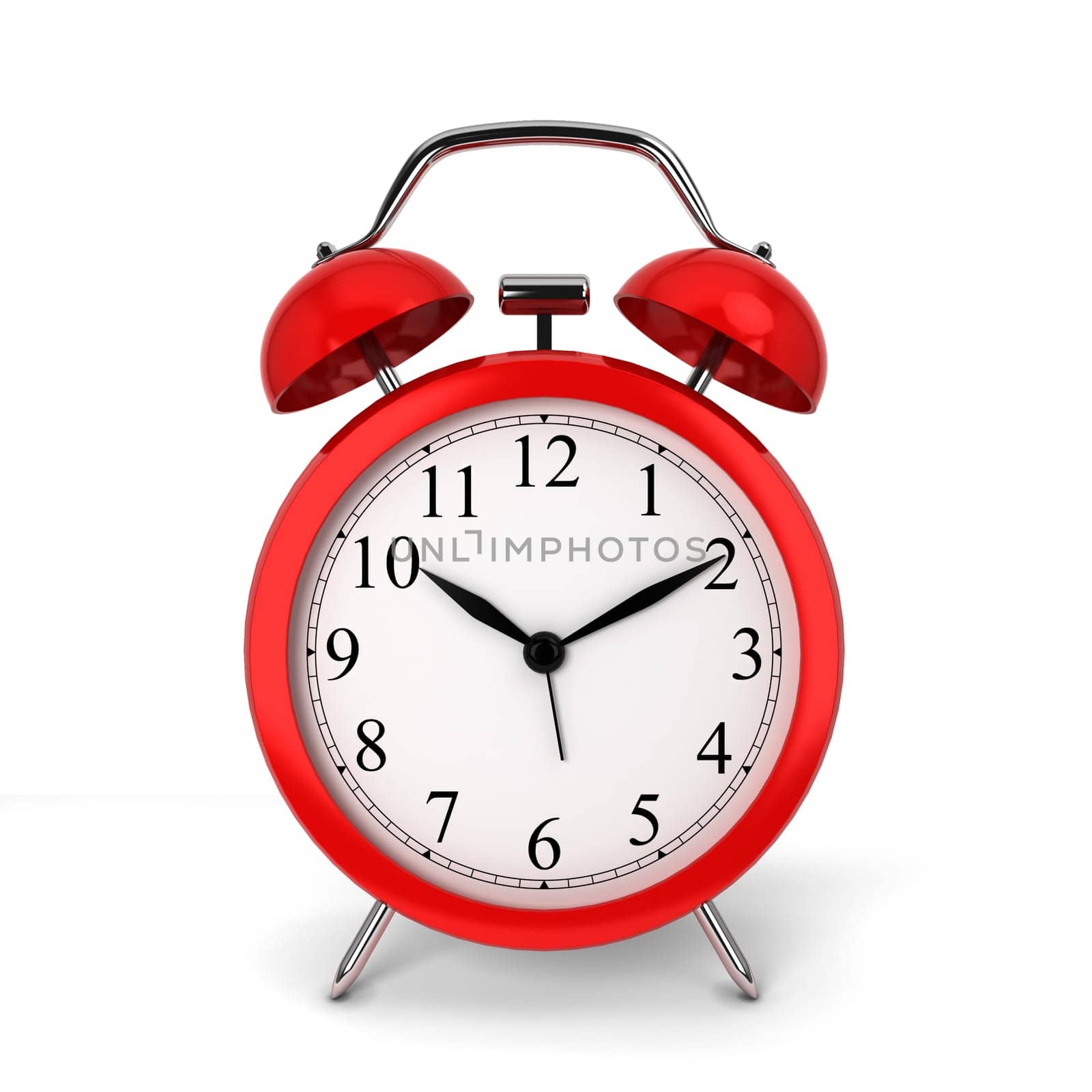 Alarm clock. 3d illustration isolated on white background