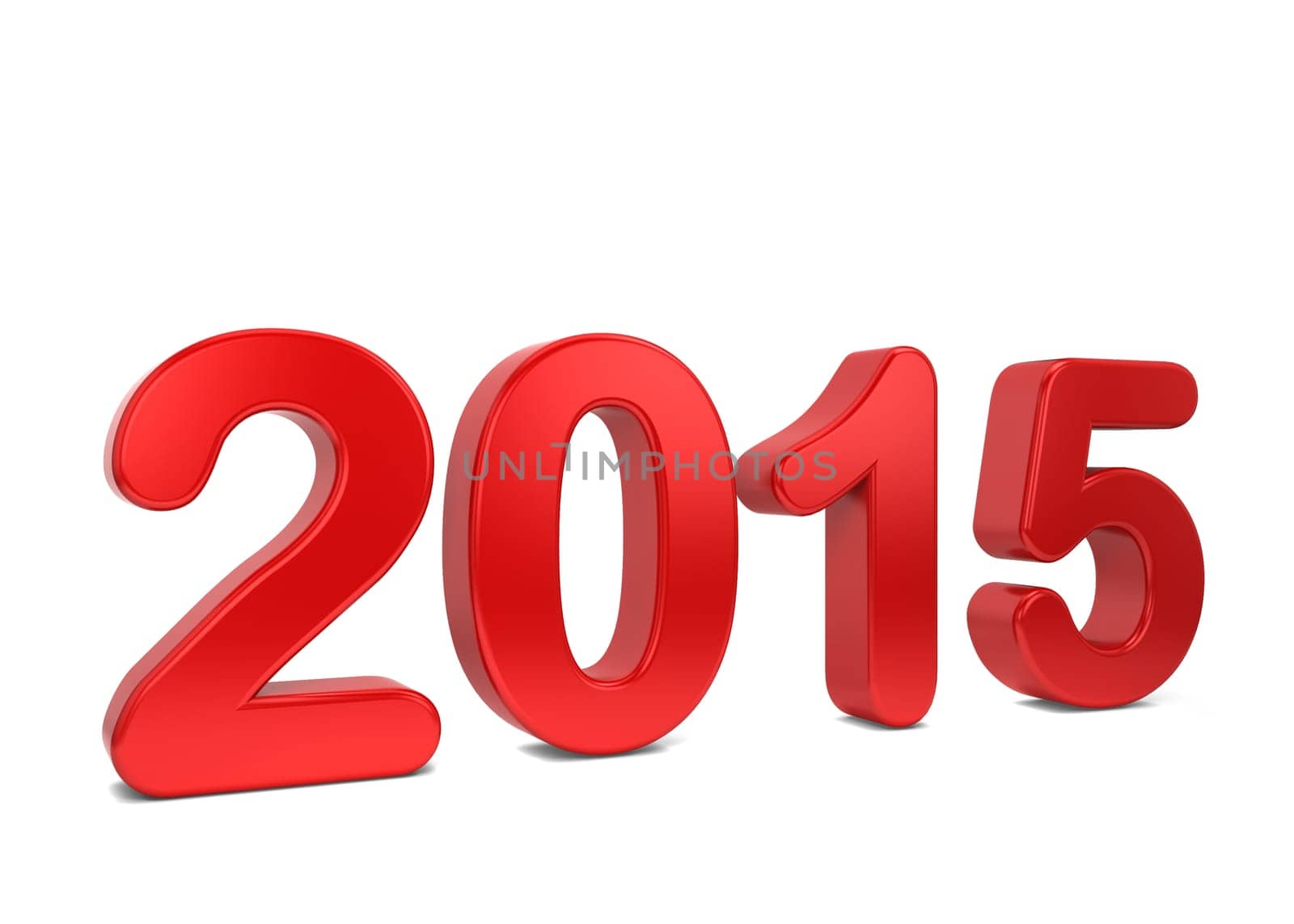 2015 text. 3d illustration isolated on white background