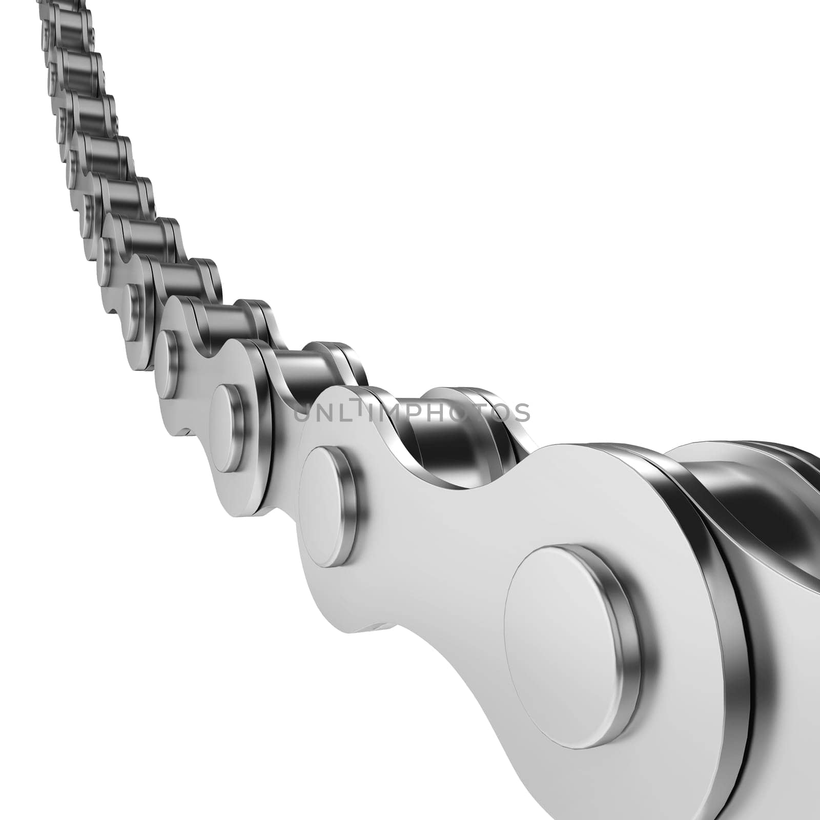 Bike chain. 3d illustration isolated on white background