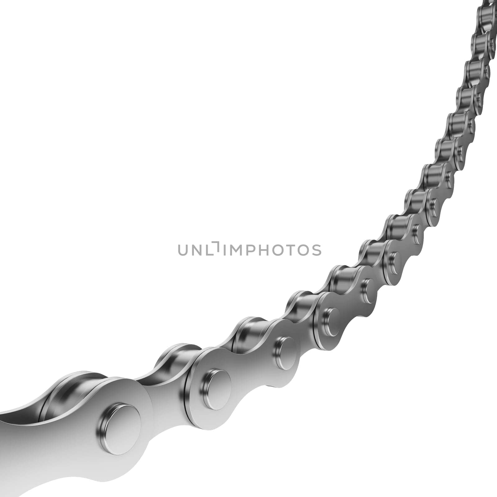 Bike chain. 3d illustration isolated on white background