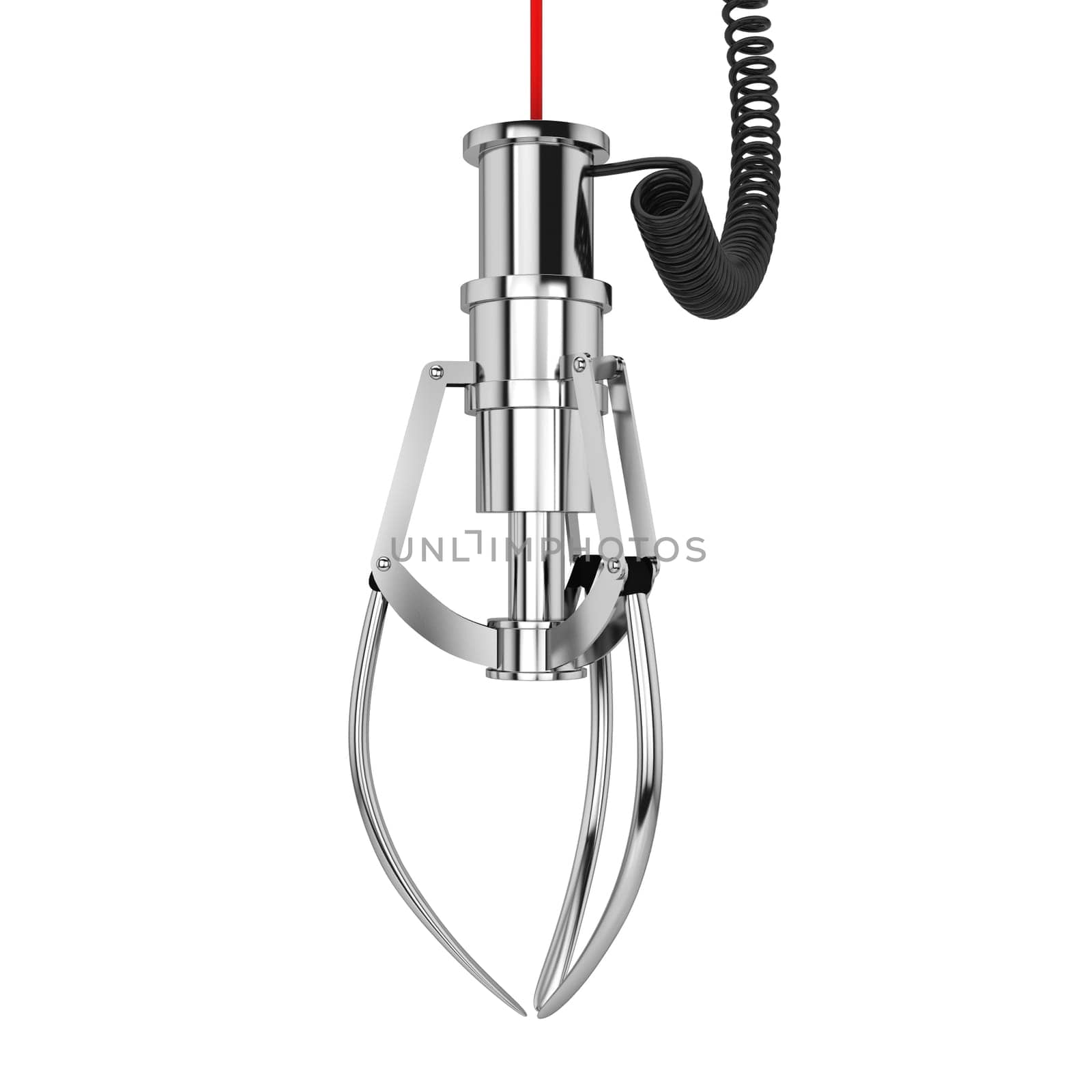 Machine claw. 3d illustration isolated on white background