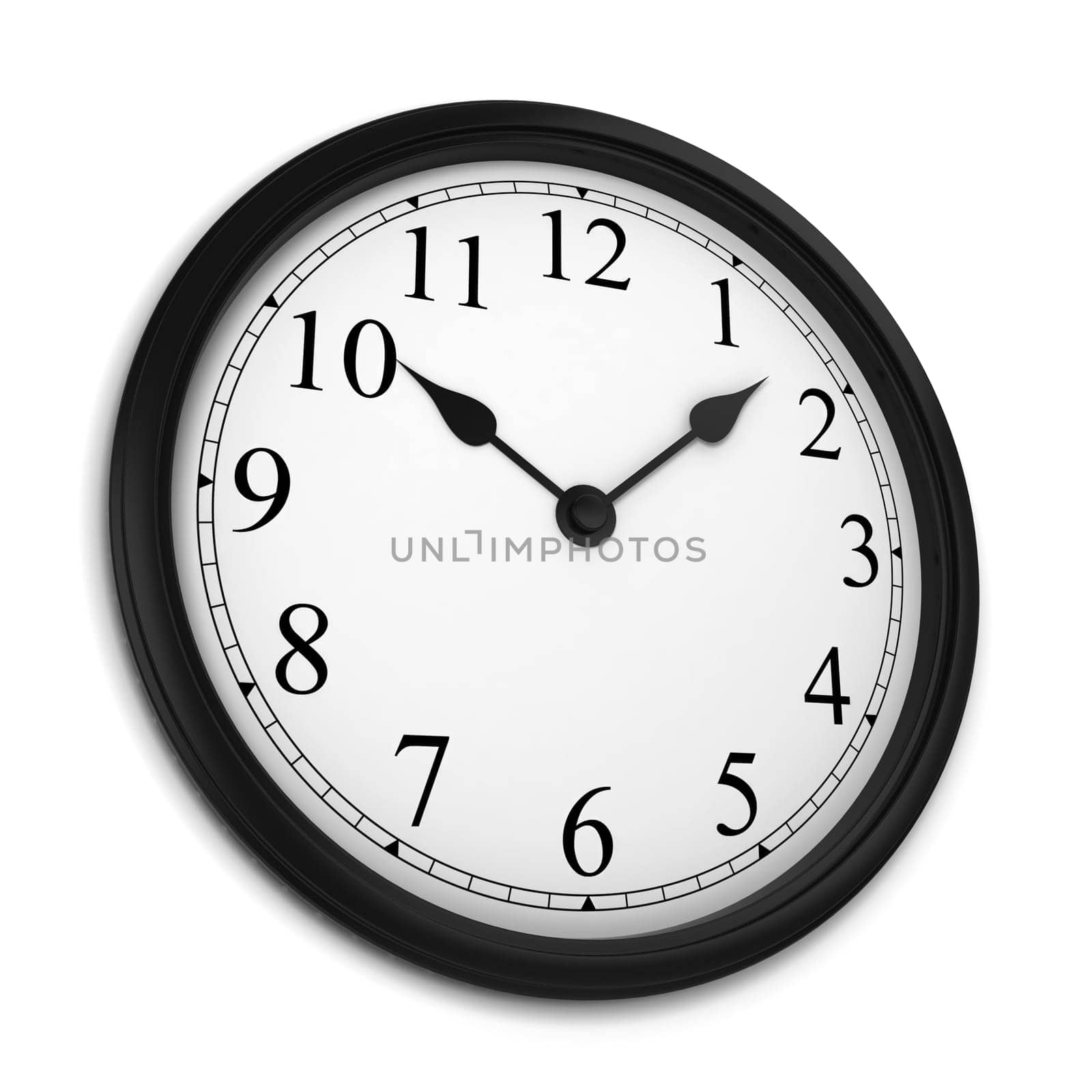 Wall clock. 3d illustration isolated on white background