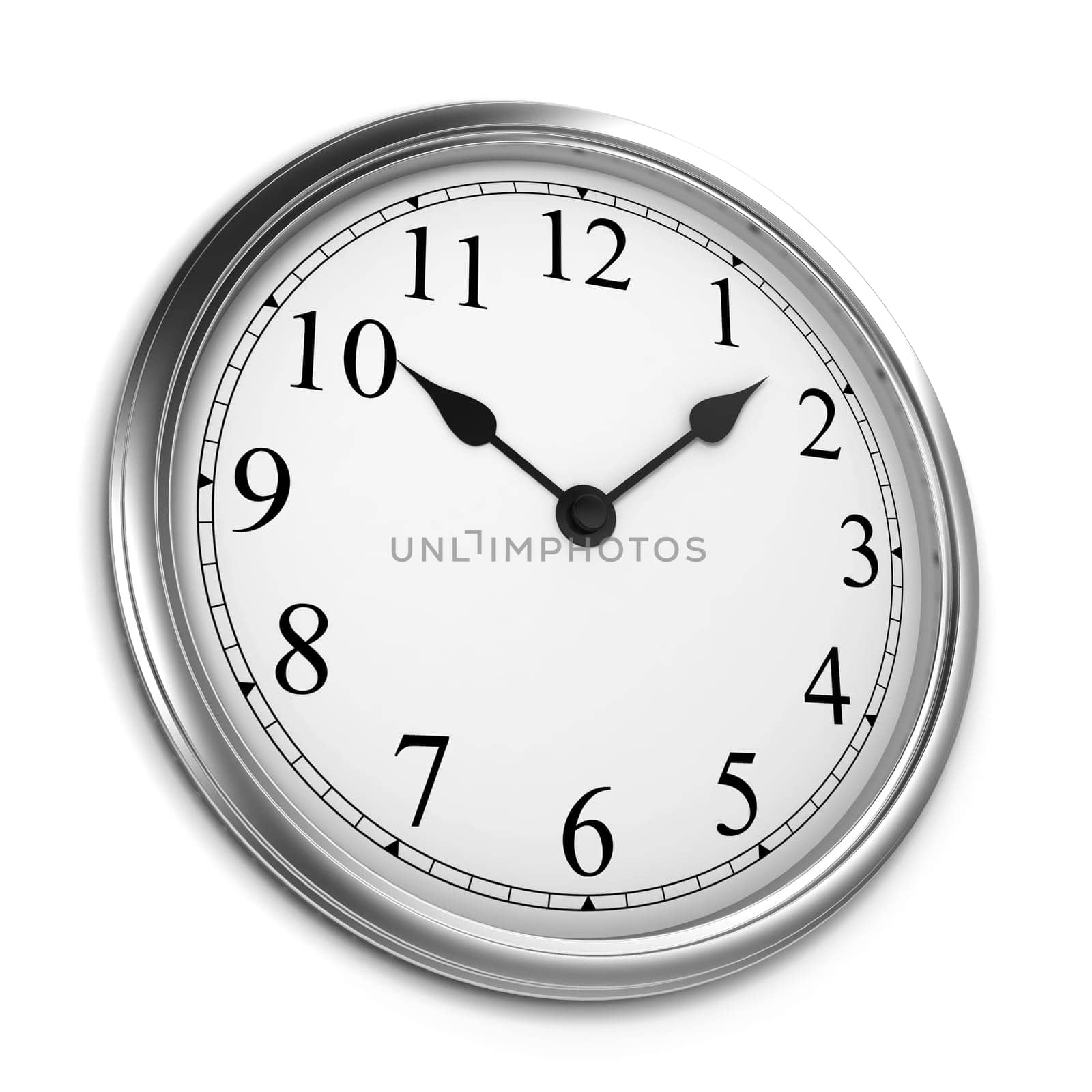 Wall clock. 3d illustration isolated on white background