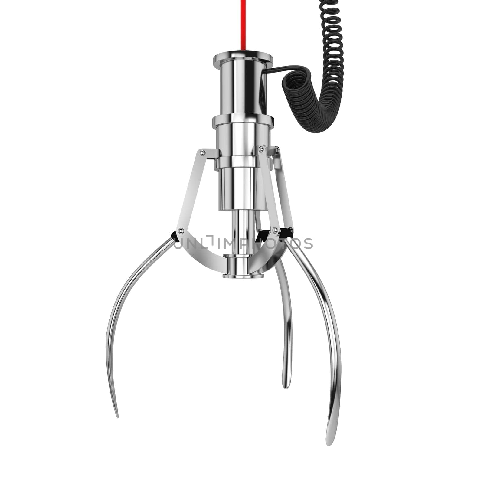 Machine claw. 3d illustration isolated on white background
