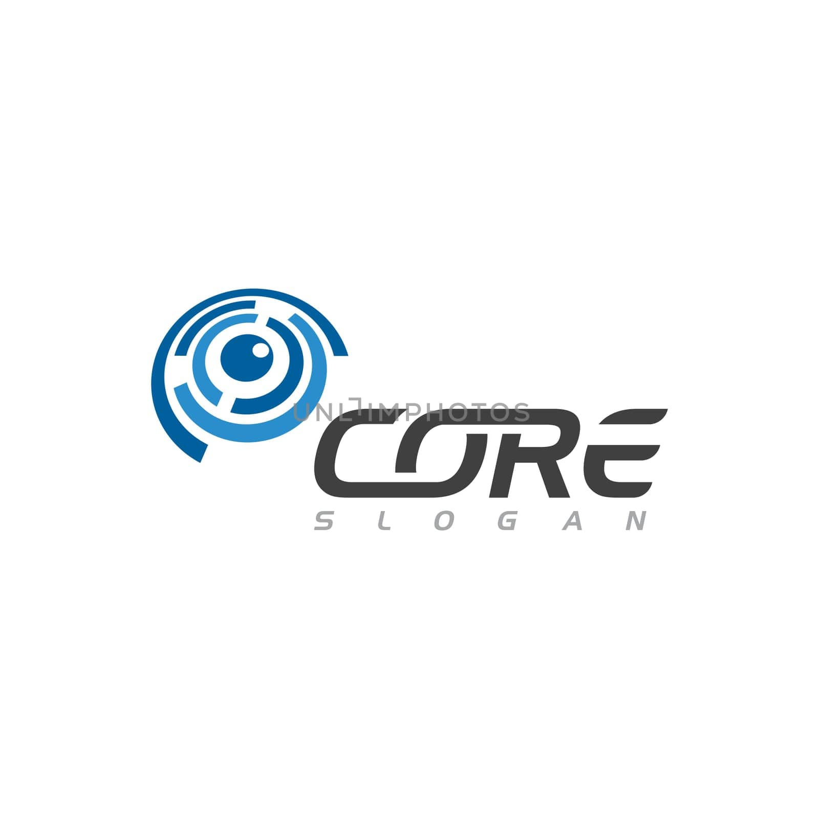 C Letter Core icon vector illustration design template