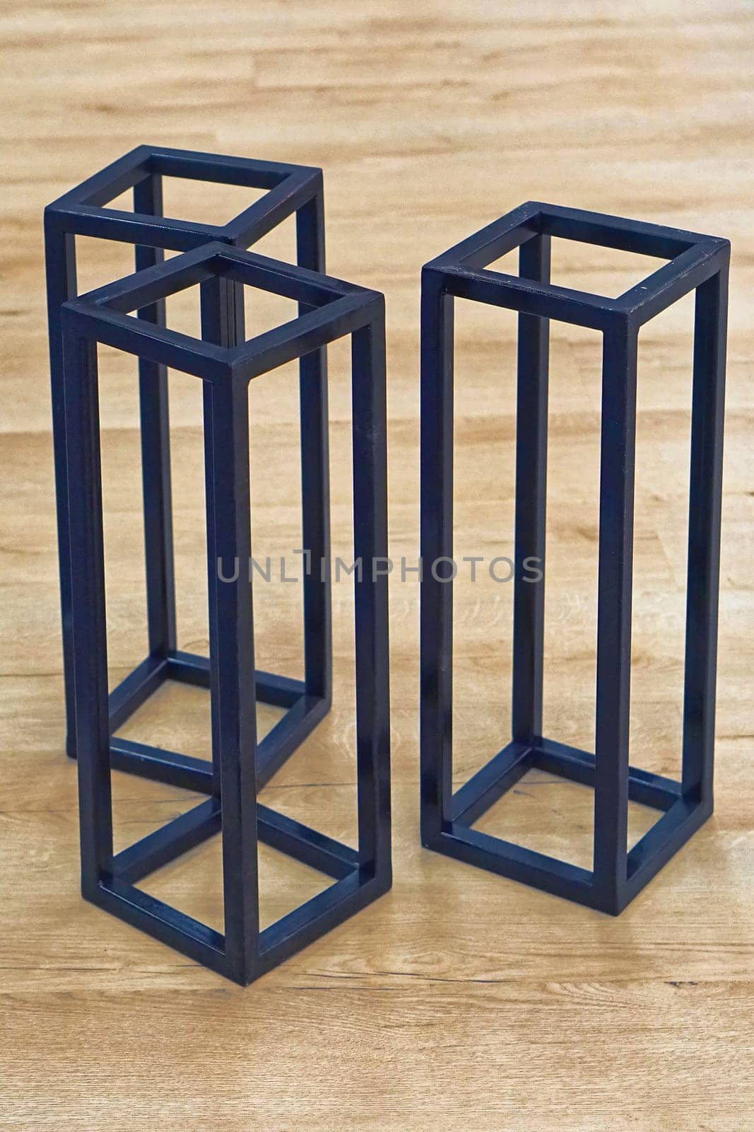 Real 3d shapes made from black metal