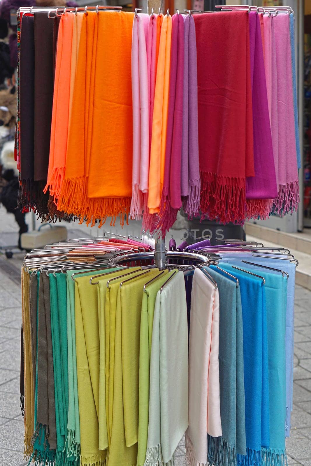 Scarves and shawls wraps in various colours