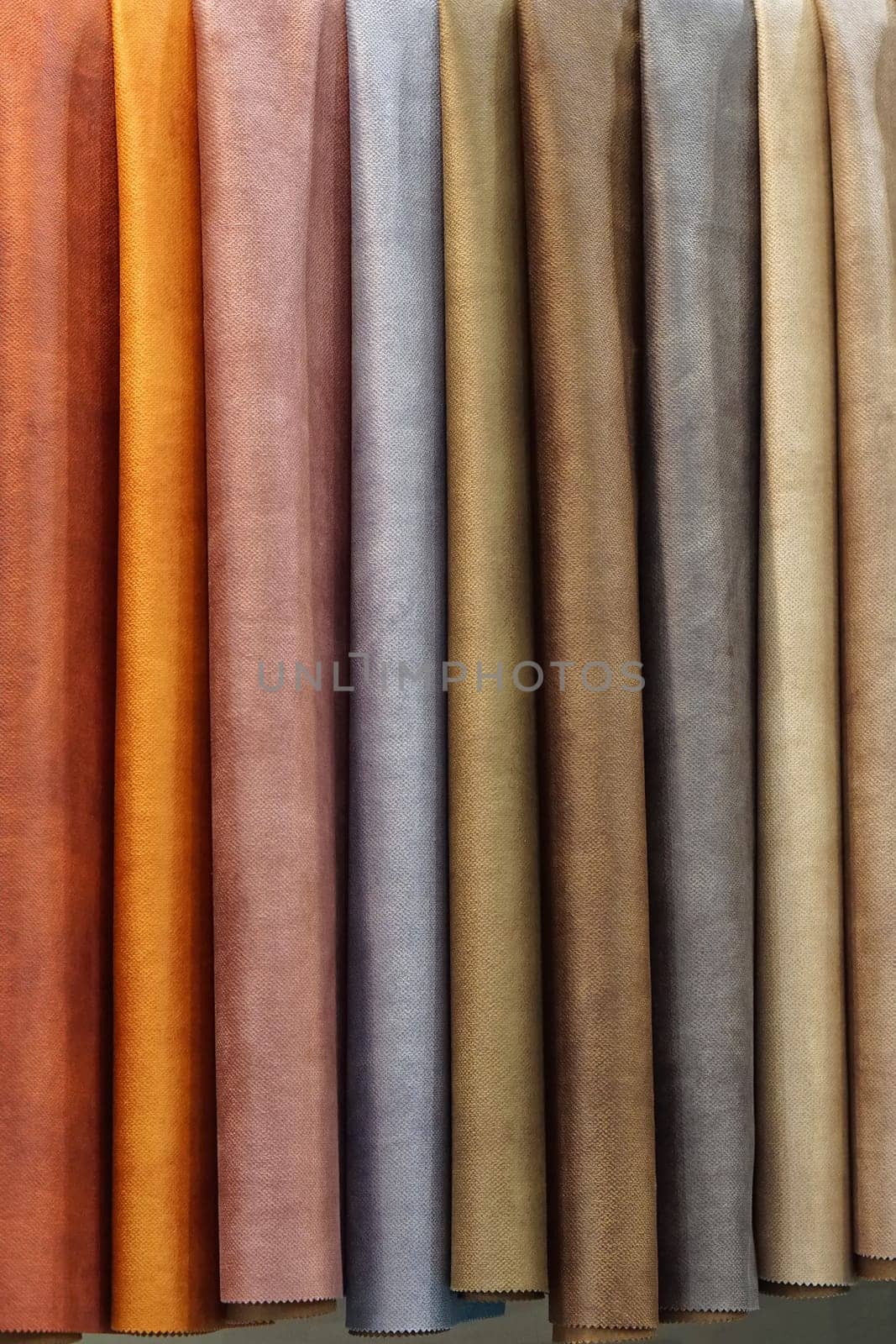 Textile linen material colour samples