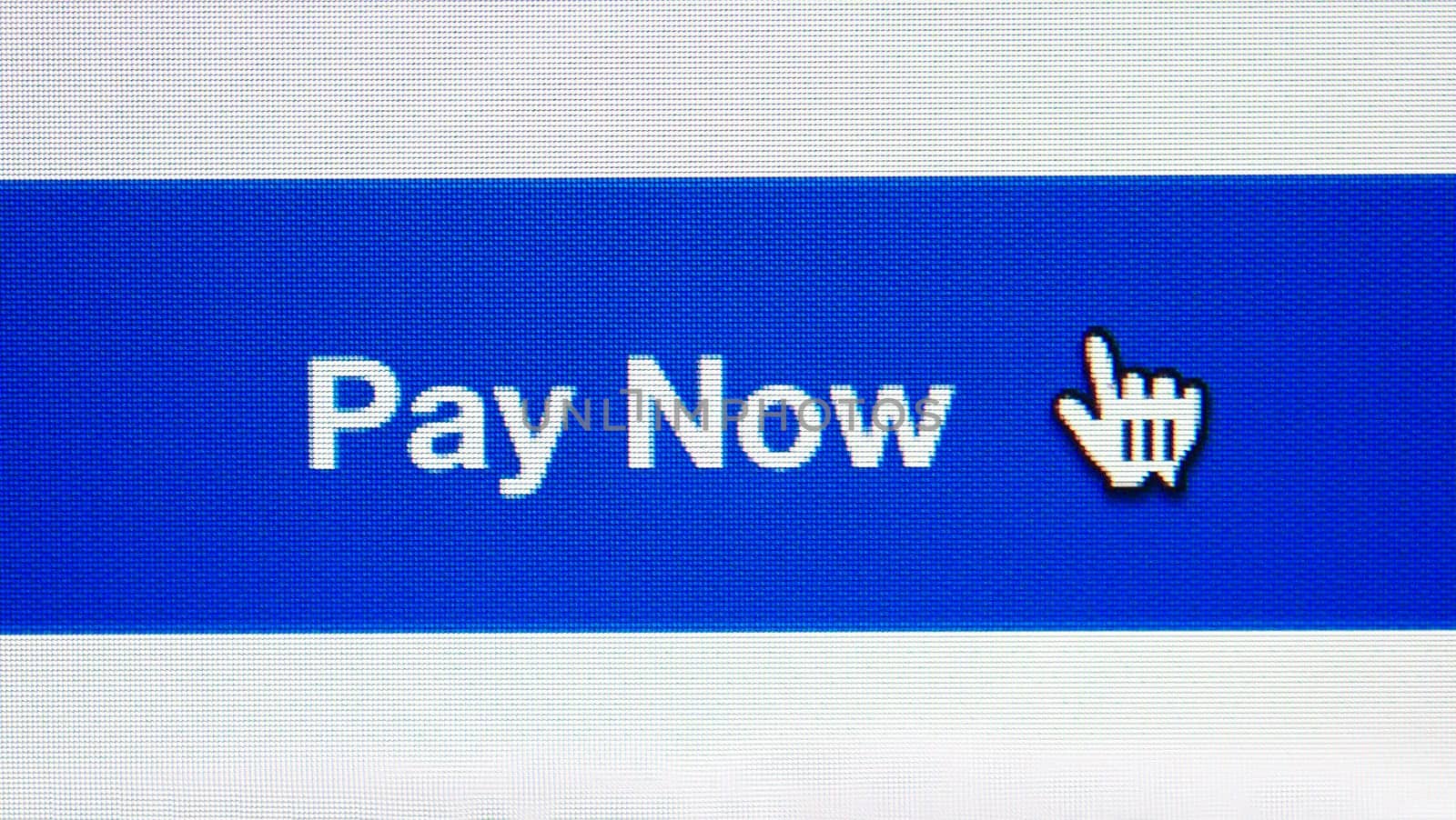 Smartphone screenshot display of PAY NOW text on white background