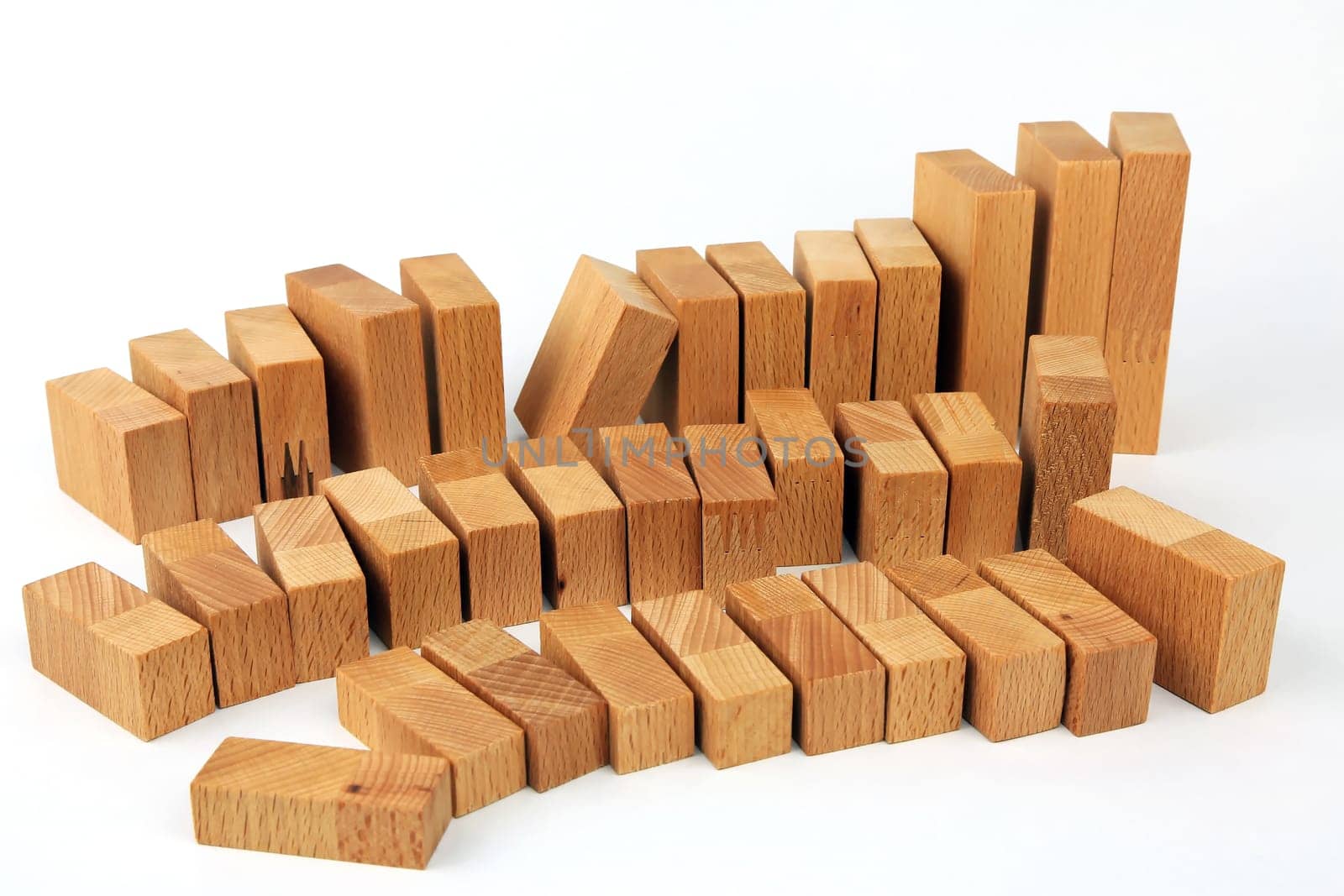 ascending diagram with wooden blocks