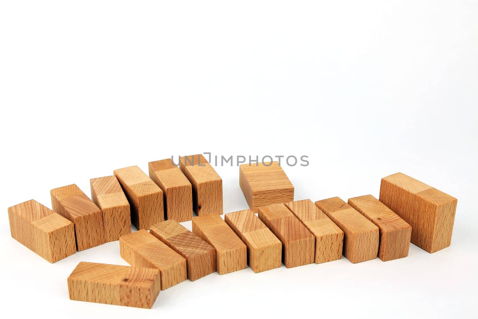 ascending diagram with wooden blocks