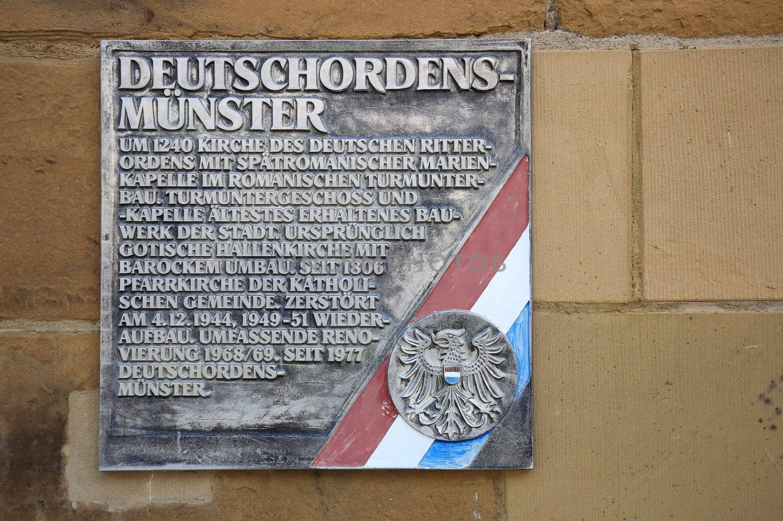 Heilbronn, Baden-Württemberg / Germany - 23 06 2020: Information board for the sight in Heilbronn