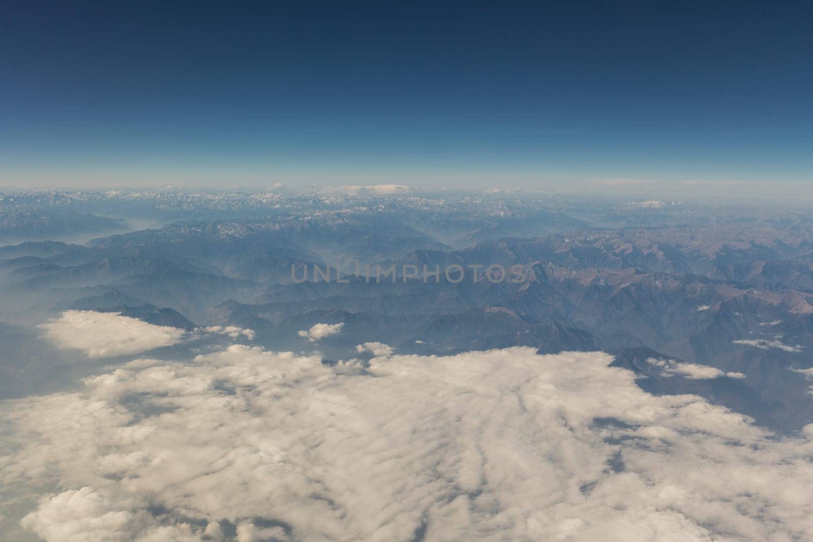 Mountain landscape view from an airplane