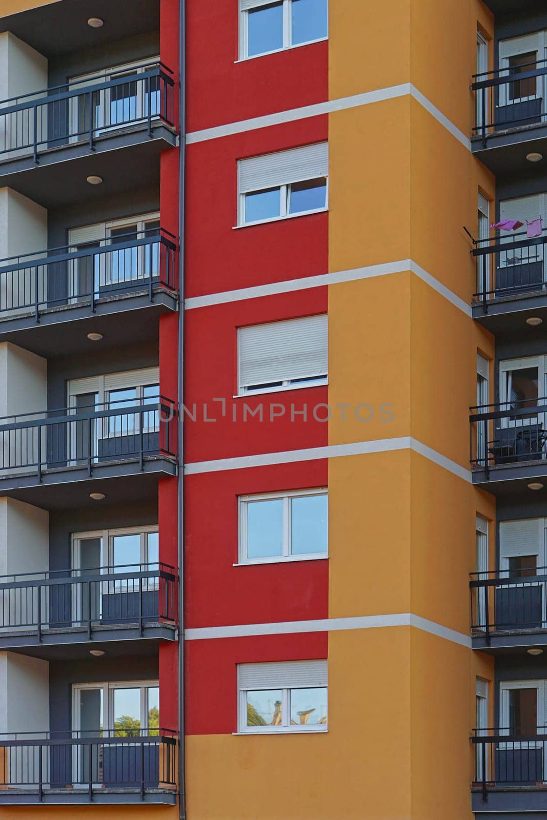 New condo building with colourful facade